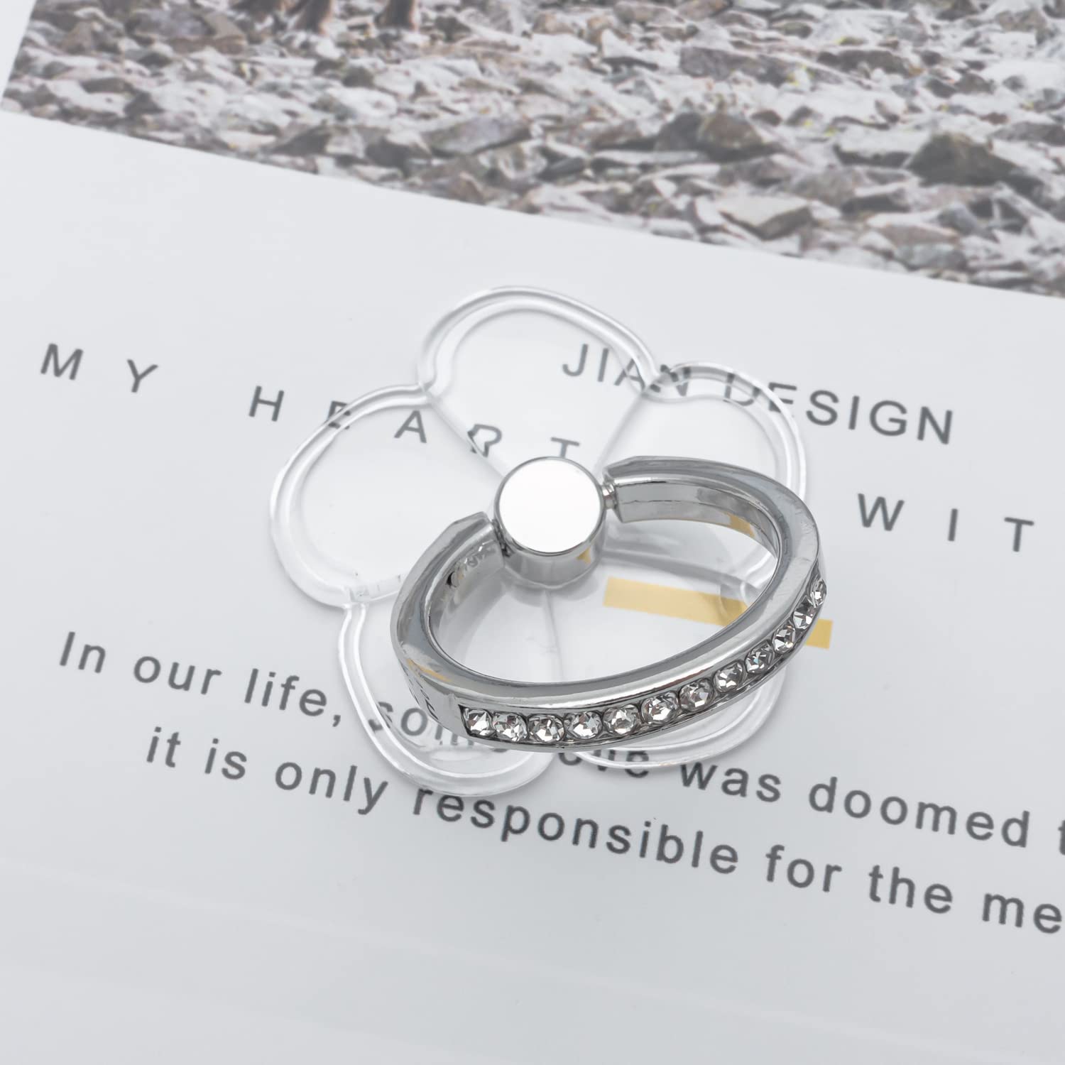 Wogroo Cell Phone Ring Holder Stand Compatible All Mobile Phones Or Phone Cases, Transparent Phone Ring Holder Finger Kickstand