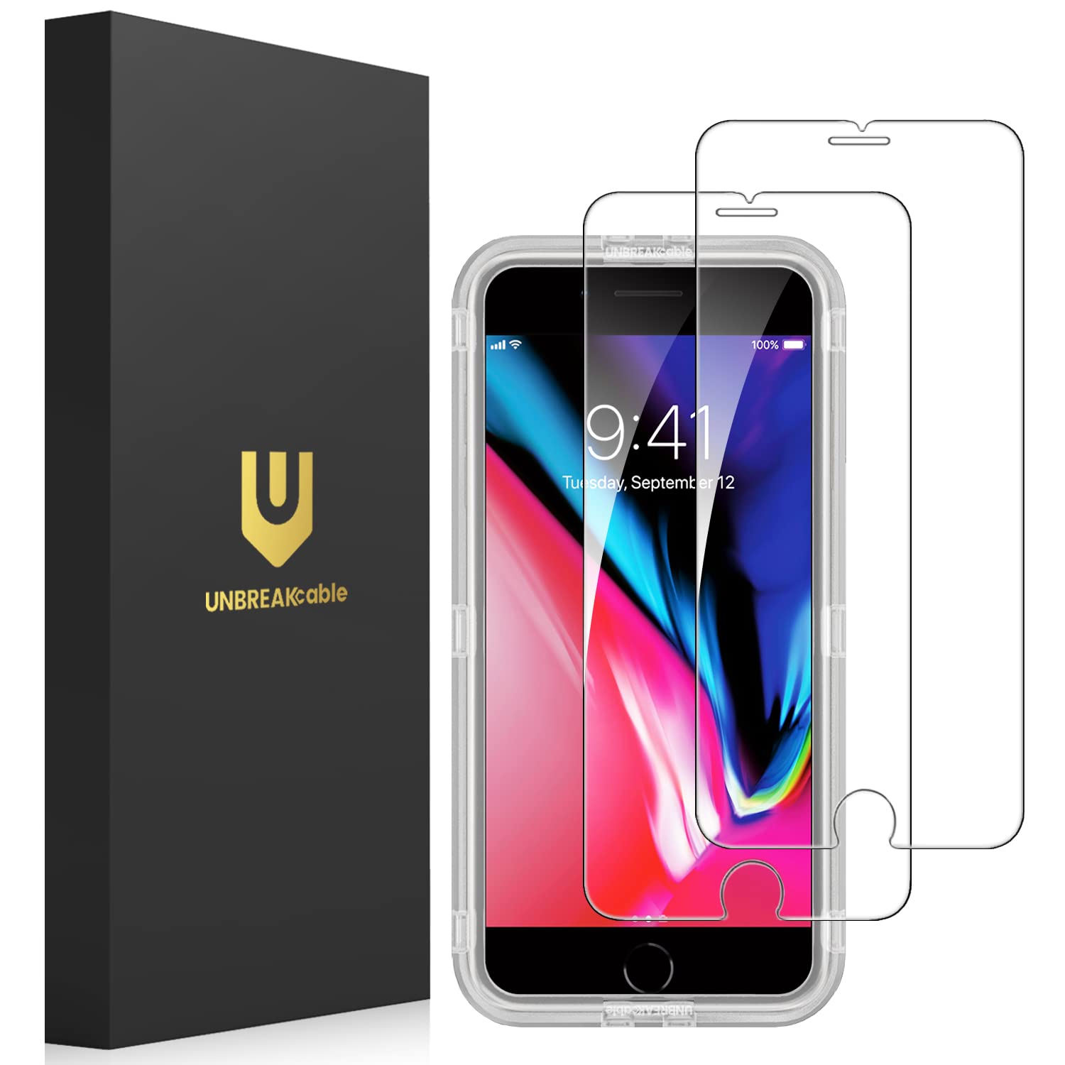 Unbreakcable Screen Protector For Iphone Se 2022/Se 2020, Iphone 8/7 [2 Pack]   [Easy Installation Frame] [Double Hardness] [Bub