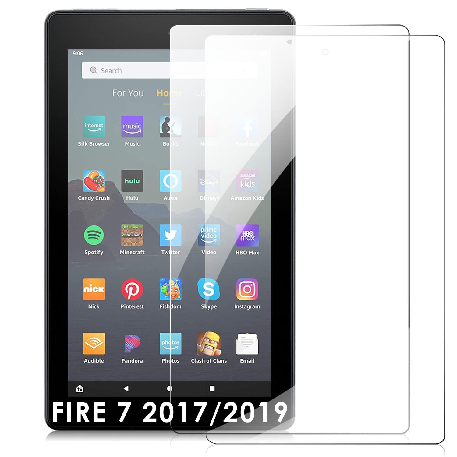 ?2 Pack?Screen Protector For All New Fire 7/ Fire 7 Kids Pro Tablet 7 Inch (9Th/ 7Th Generation, 2019/2017), Detuosi Ultra Clear