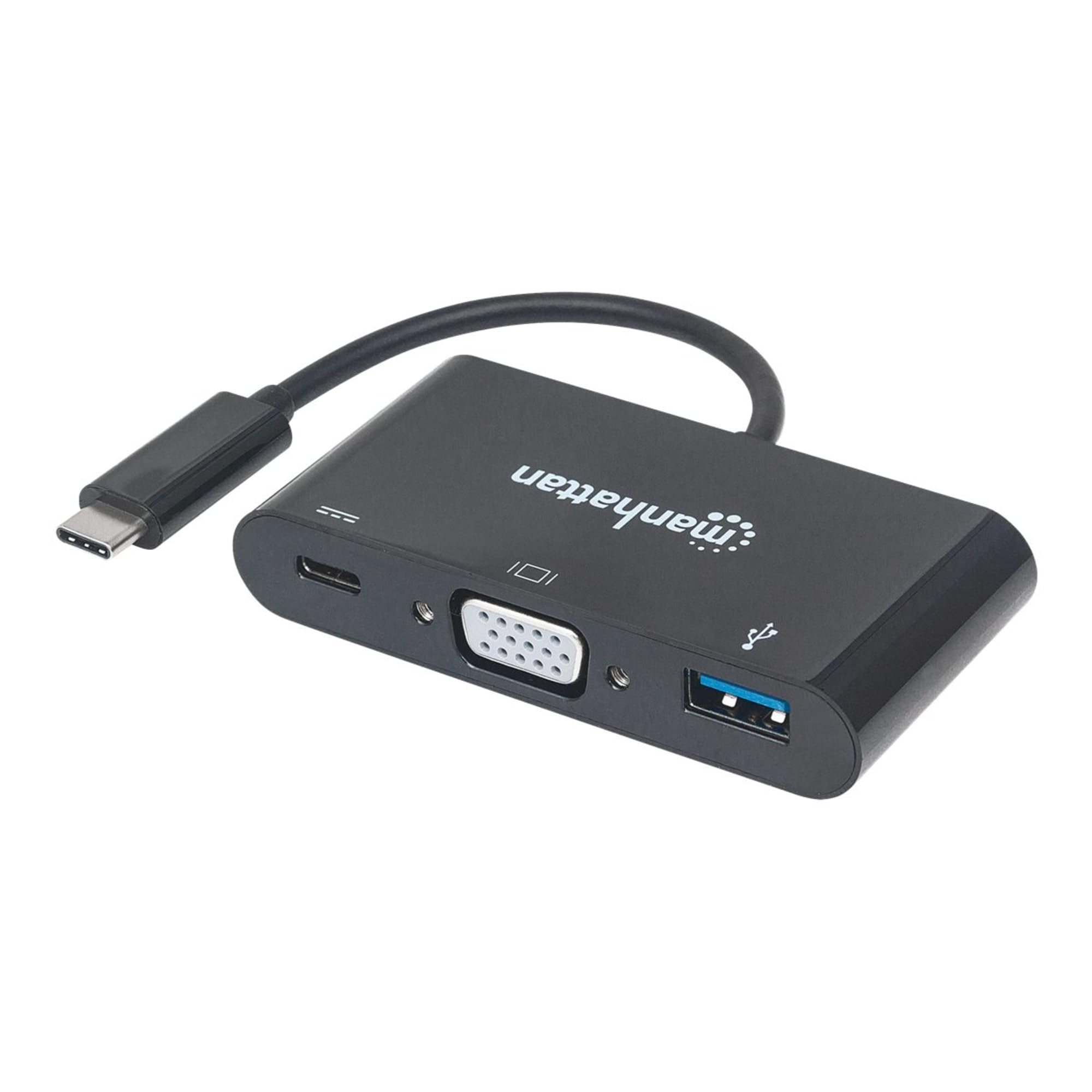 Manhattan Vga To Hdmi Converter Black Usb Type-C Vga Docking Converter