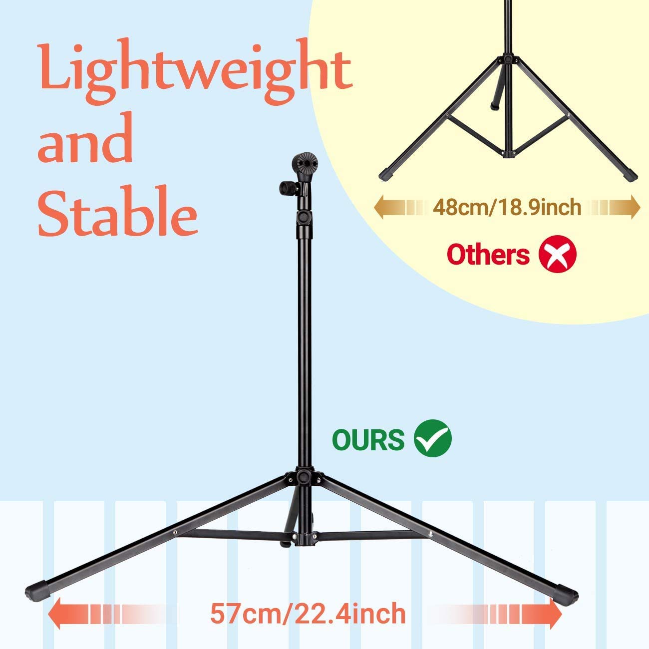 Cahaya 2 In 1 Dual Use Extra Stable Reinforced Folding Sheet Music Stand & Desktop Book Stand Lightweight Portable Adjustable Wi