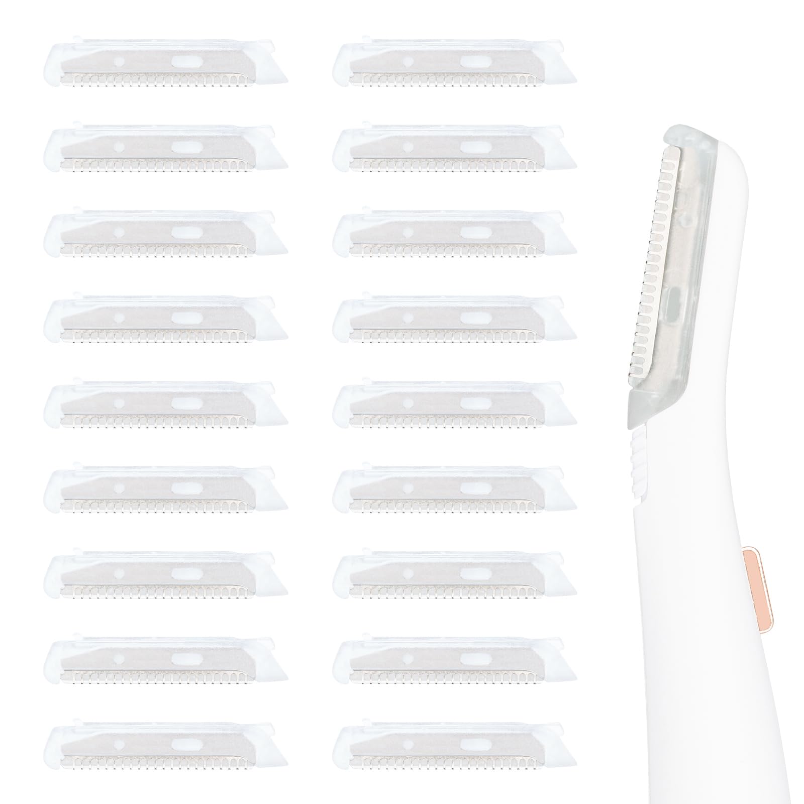 18 Pack Replacement Heads Compatible With Finishing Touch Flawless Dermaplane Glo Lighted Facial Exfoliator Protection Net Stain