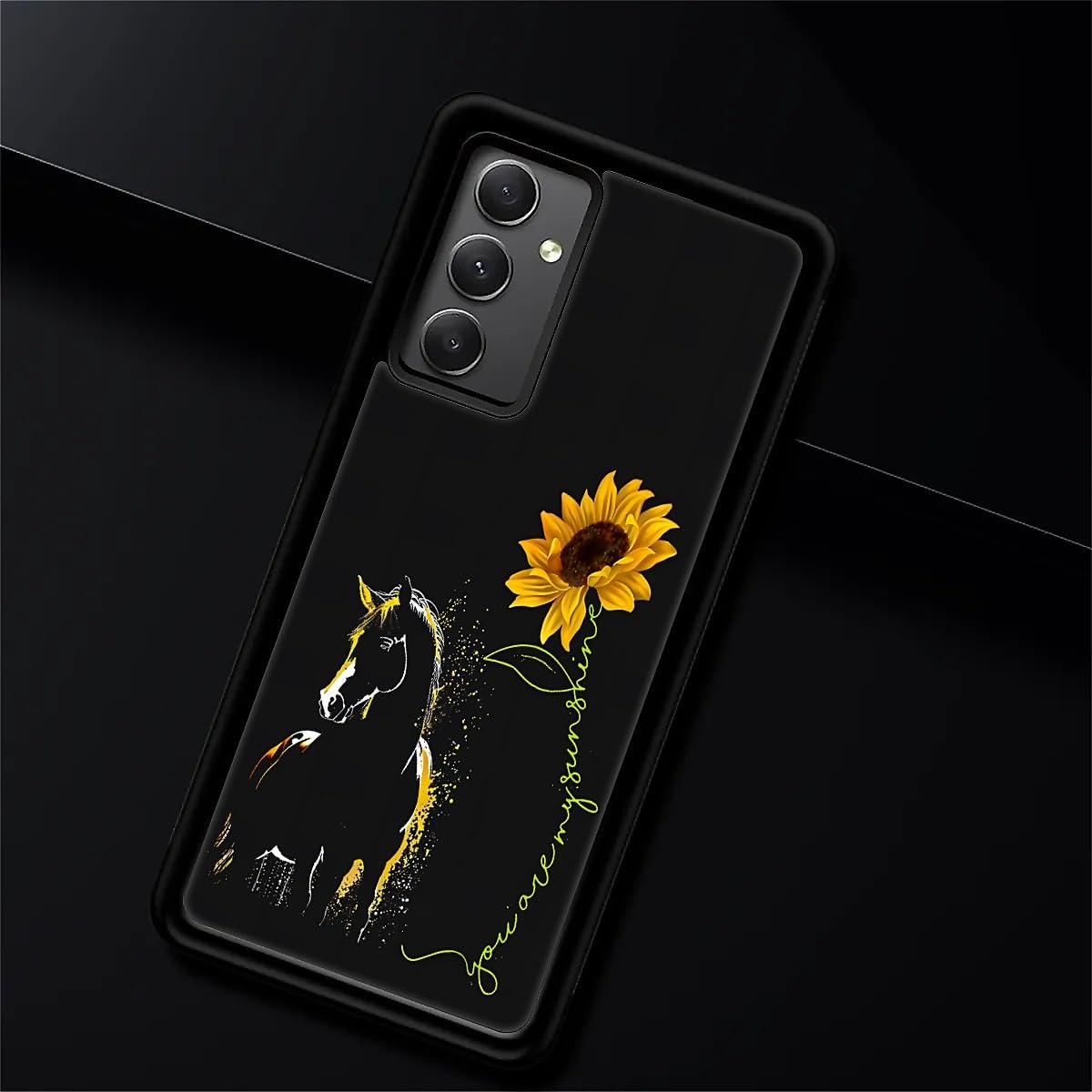 Fkbrcl4U For Samsung Galaxy A54 5G Case, Horse Sunflower Yellow Sunshine Pattern Graphic Design Girl Boy Soft Silicone Hard Acry
