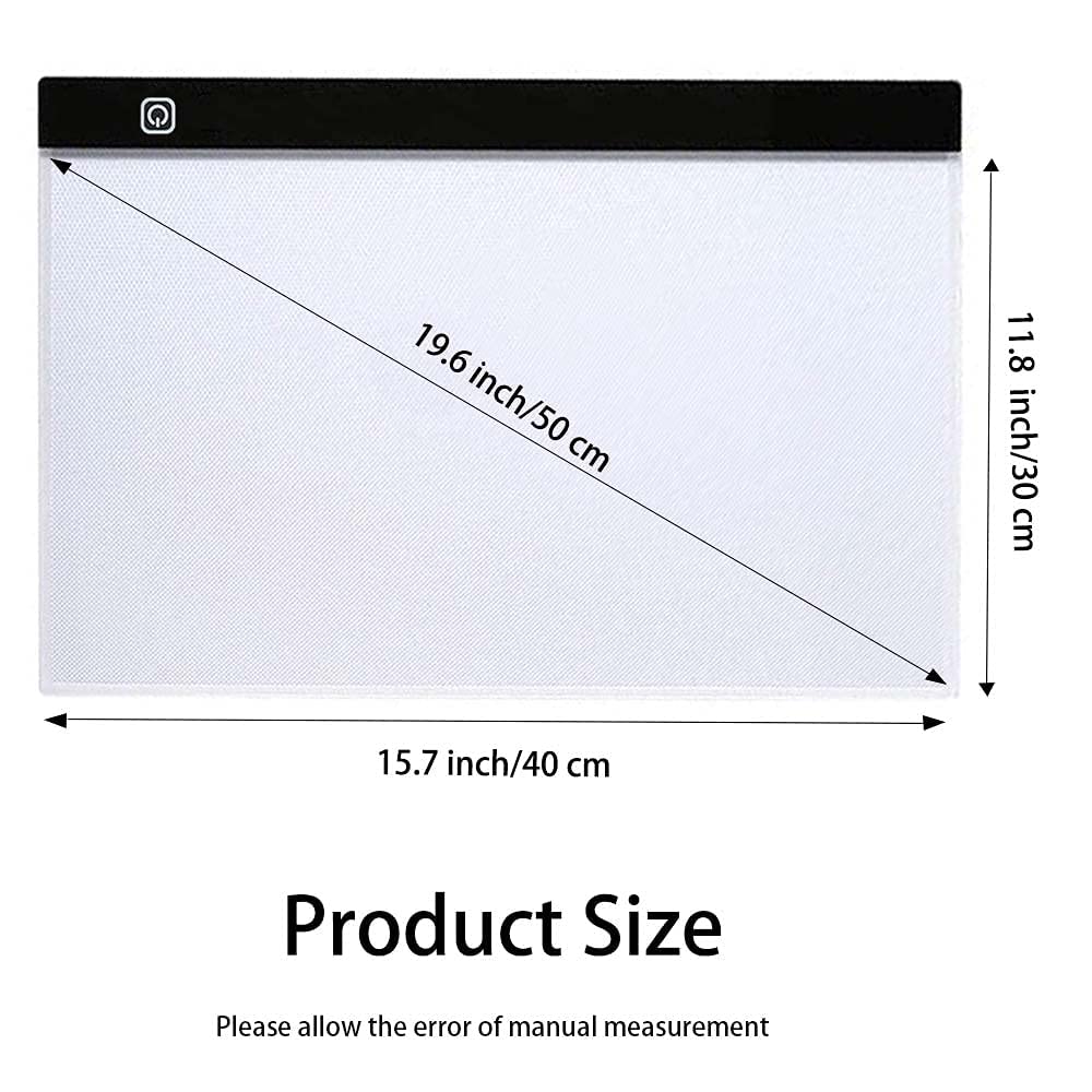 A3S Light Pad For Diamond Painting - Sponake Light Board Tracing With 3 Level Brightness Apply To 5D Diamonds Art | Craft | Weed