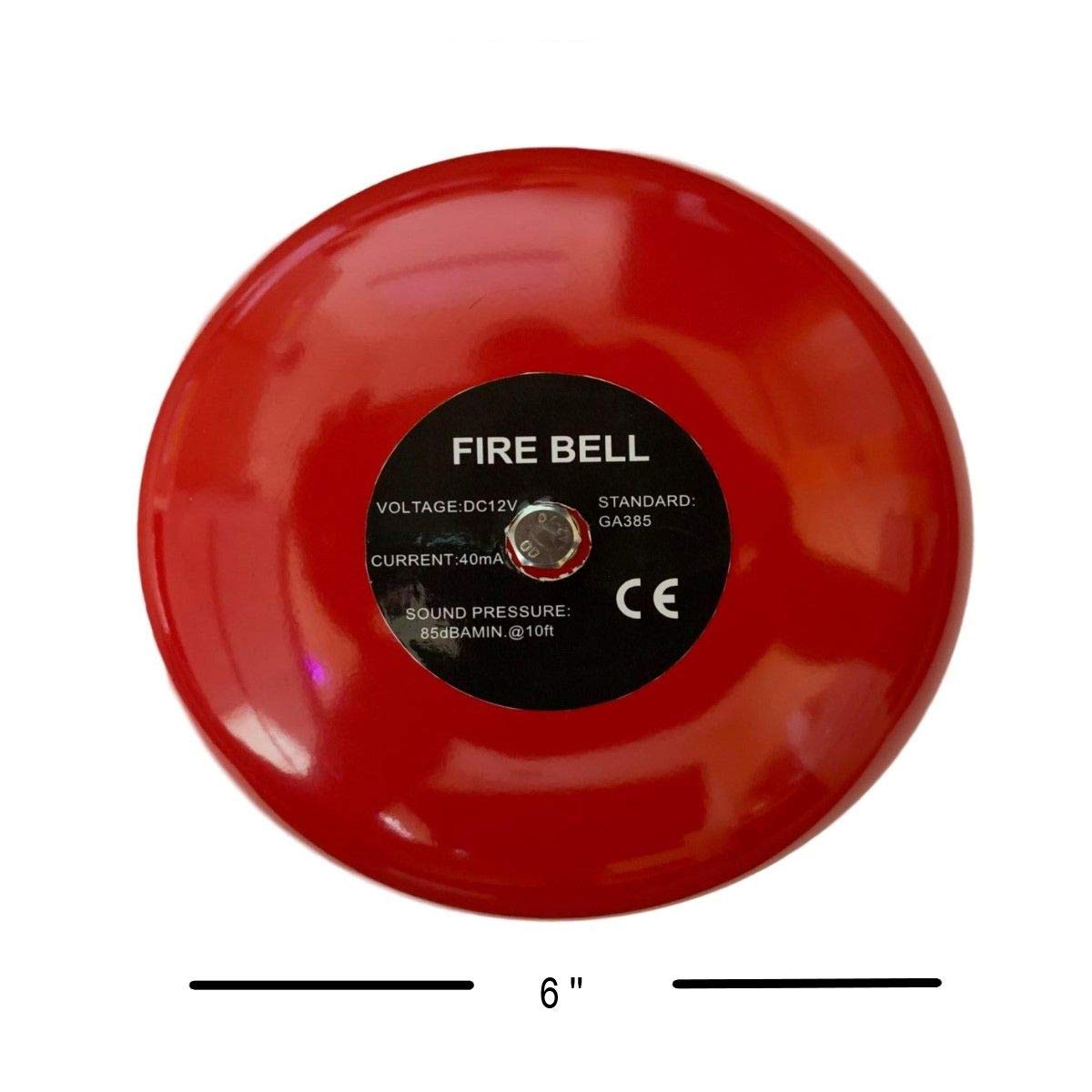 Safeguard Supply Fire Alarm Bell   6'' Ringing Bell   12 Volt Dc Bell Can Be Used As An Extra Loud Doorbell, Chime Alarm Or Mult