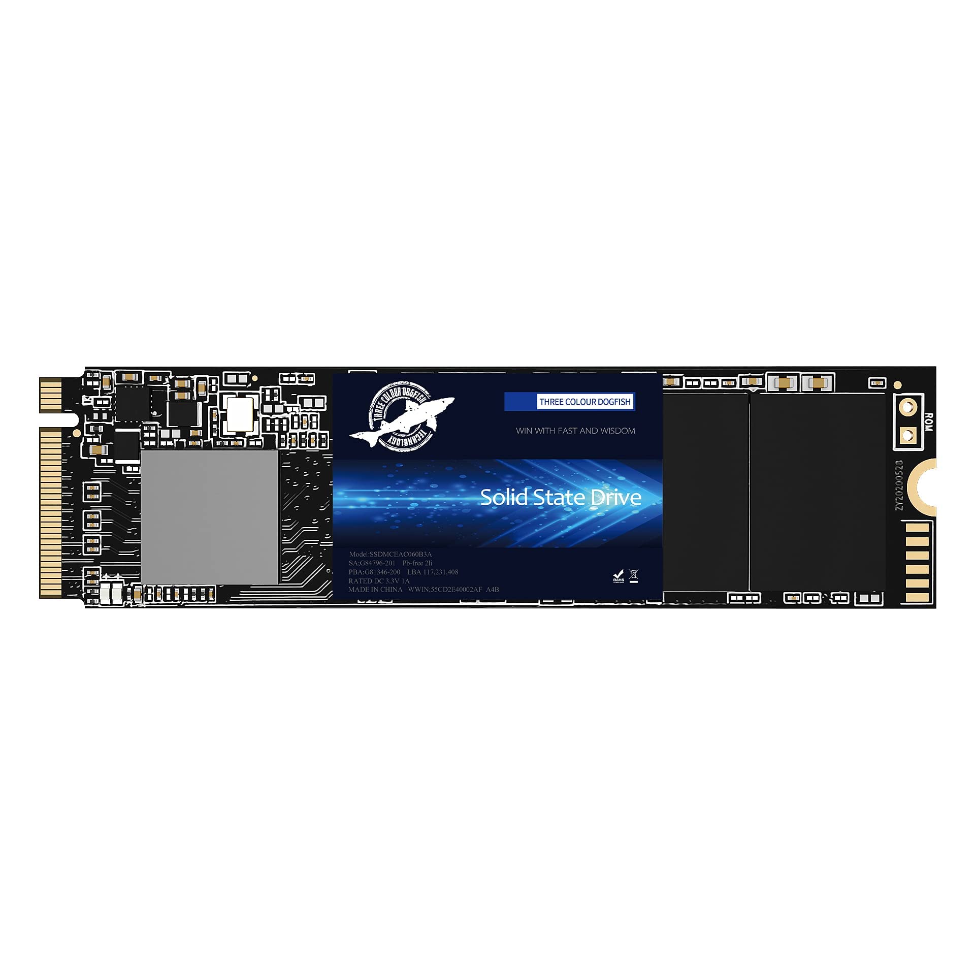 Dogfish 1Tb Ssd Pcie Gen 4.0 Nvme M.2 2280 3D Nand Internal Solid State Drive, Gaming Ssd,R/W Speed Up To 5500Mb/S And 5000Mb/S(