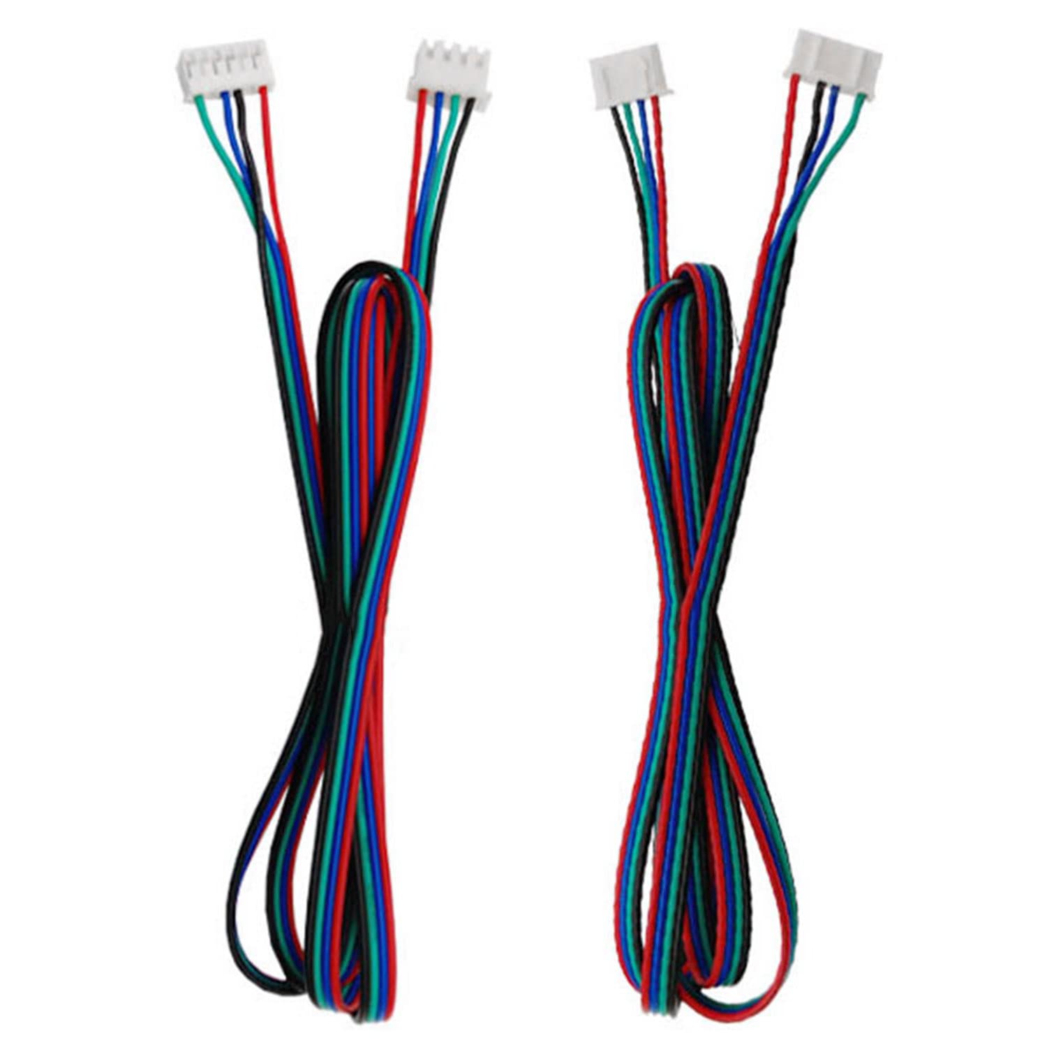 Bllndx Stepper Motor Wire 2Pcs Xh2.54 4P To Ph2.0 6P 2M Color Wire Stepper Motor Cables For Nema 17 Stepper Motor 3D Printer Mot