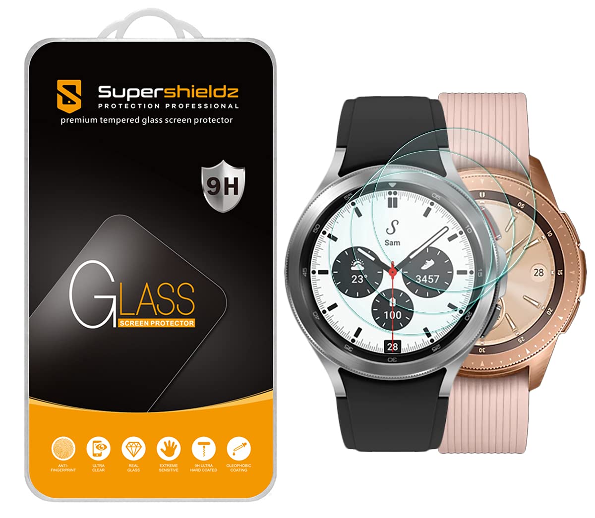 (3 Pack) Supershieldz Designed For Samsung Galaxy Watch 4 Classic (42Mm) / Galaxy Watch (42Mm) Tempered Glass Screen Protector A