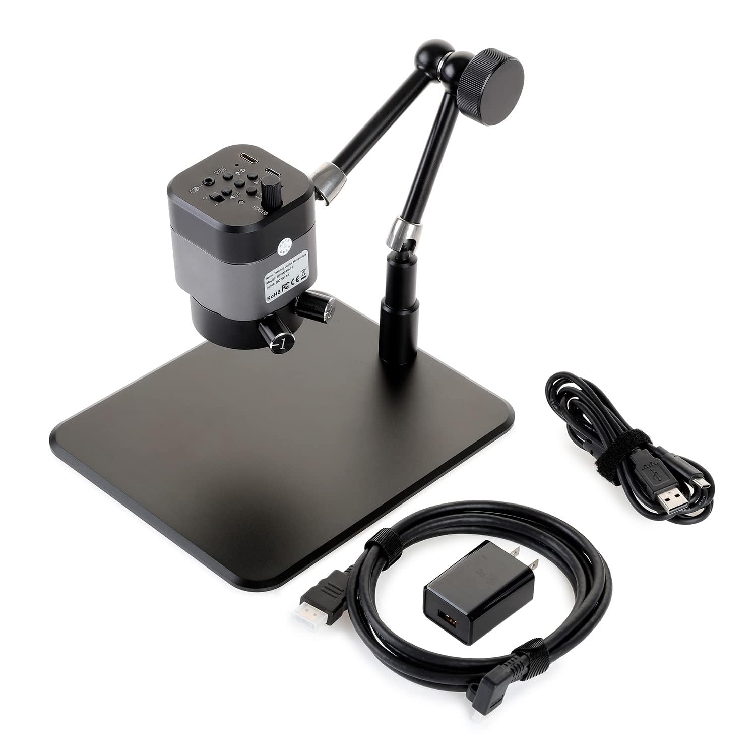Amscope Uhm210 Series 1080P 2.0Mp Hdmi Digital Microscope On 11'' Articulating Arm