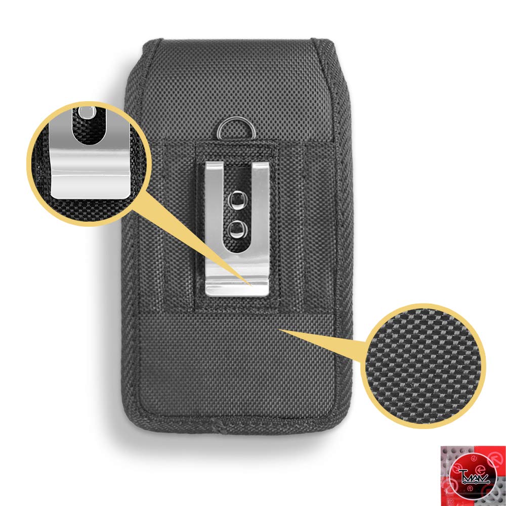For Lg K20 Plus/Lg K20V Case, Tman Heavy Duty Rugged Vertical Smart Phone Case/Pouch/Holster W Metal Belt Clip (Fits The Phone W