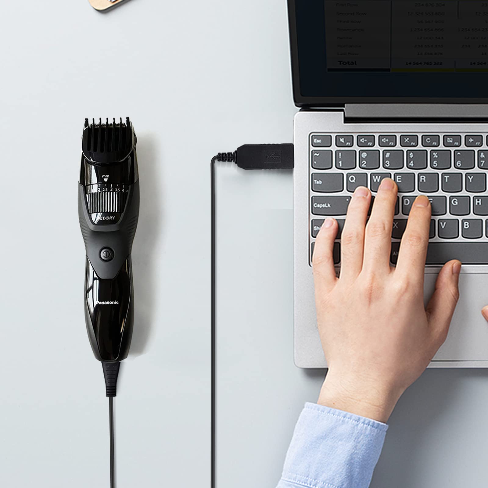 Charger Replacement For Panasonic Shaver Er Gb42 K, Charging Cable For Beard Trimmer, With Cleaning Brush