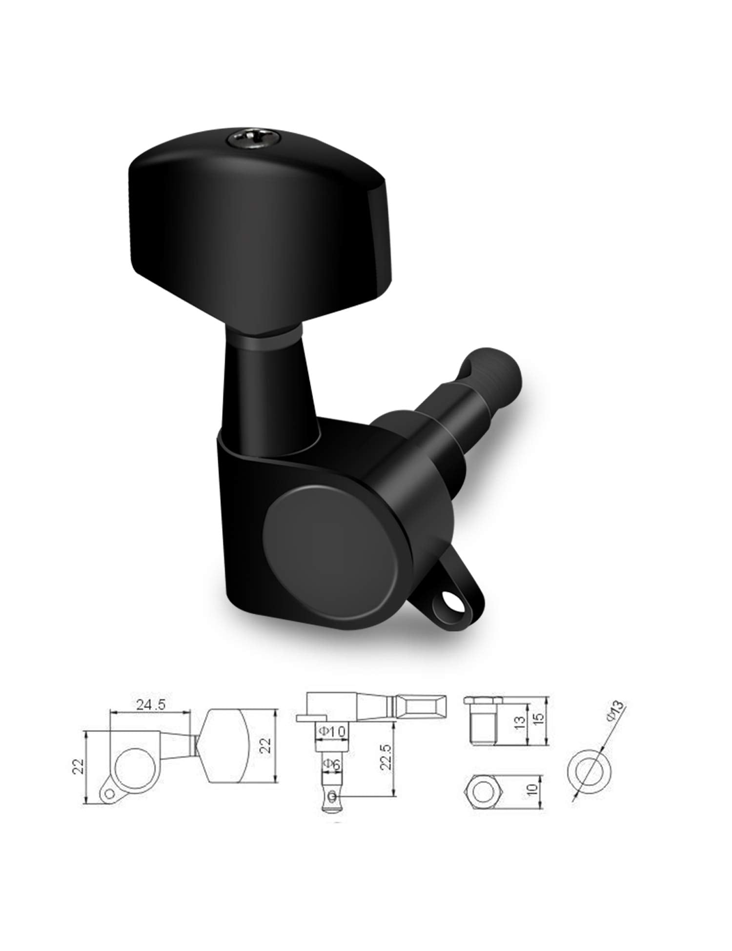 Metallor Sealed String Tuning Pegs Tuning Keys Machines Heads Tuners 6 In Line Right Handed Electric Guitar Acoustic Guitar Part