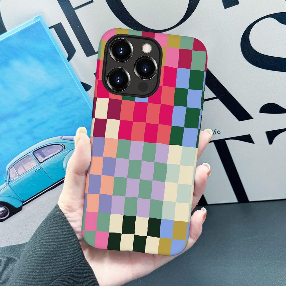 Seized Case Compatible With For Iphone 13 Pro,Colorful Checkerboard Phone Case For Girl Women Boy Men,Durable Protection Case Fo