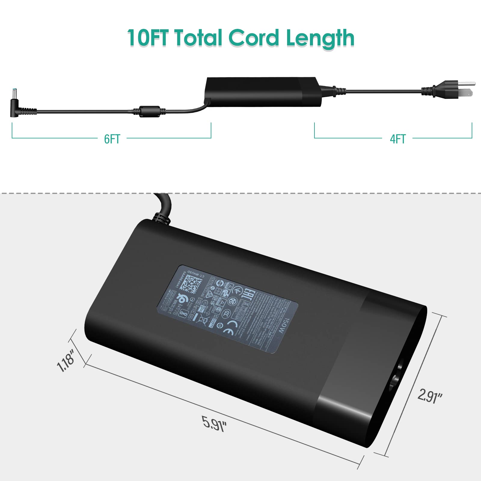 150W Genuin Ac Charger Fit For Original Hp Zbook 15 16 17 15U 15V G3 G4 G5 G6 G7 G8 G9 Zbook Studio G3 G4 G5 G6 G7 G8 Omen By 15