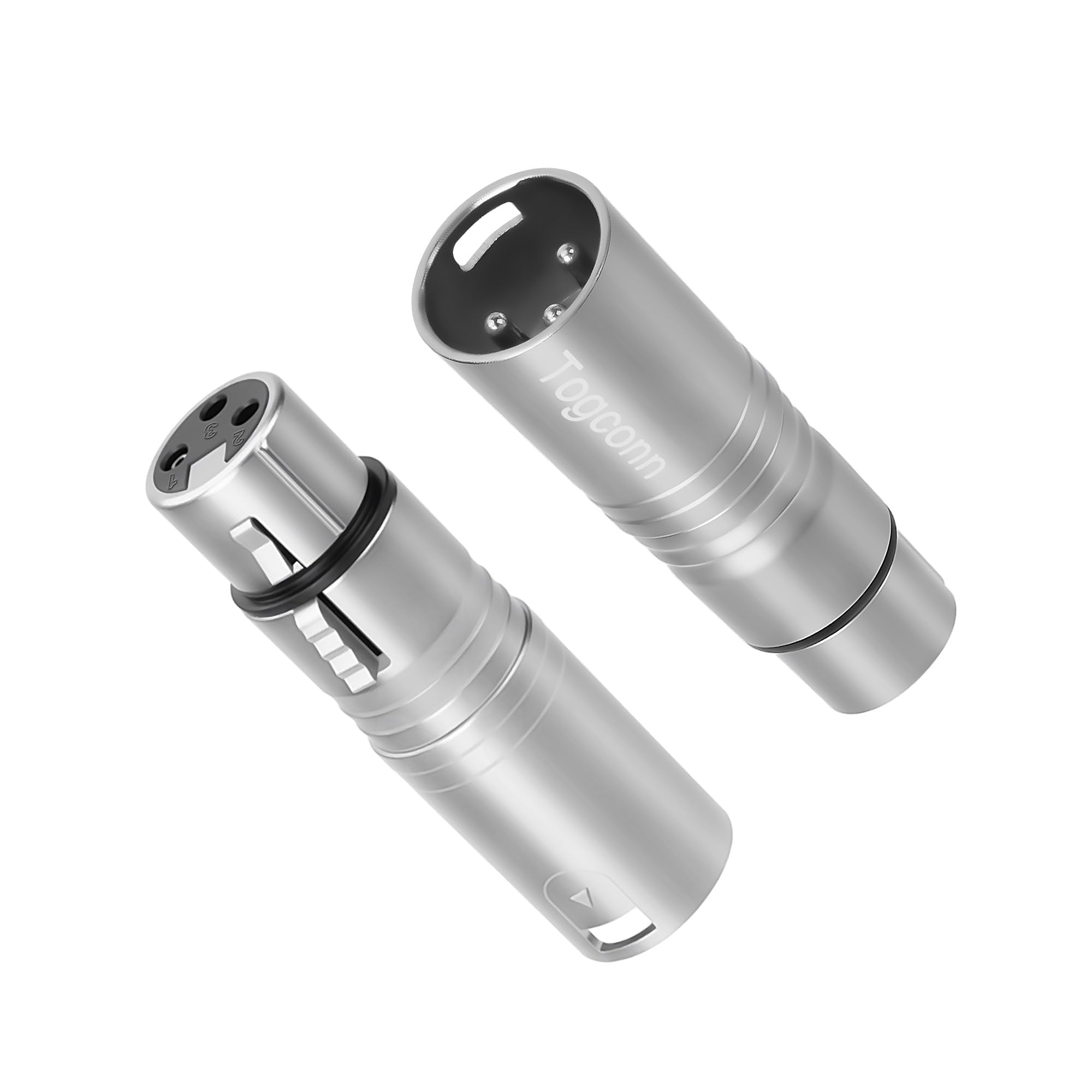 Togconn XLR Microphone Adapter 2 Pack, 3-Pin XLR Male to Female Mic Audio Extension Connector Converter for Speaker,Mixers,Studi