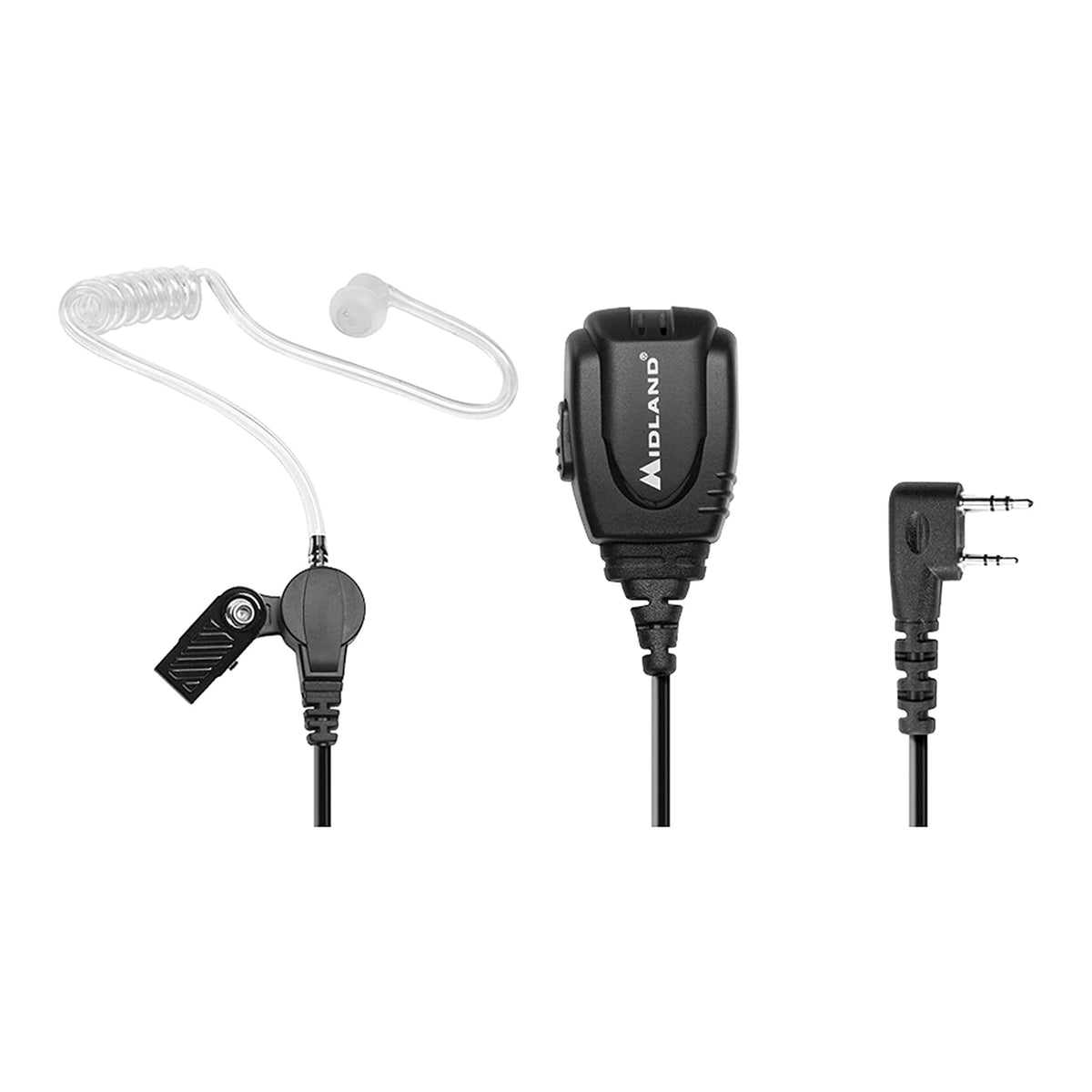 Midland � Ba3 Concealed Headset For Business Radios � Clear Earpiece With Push To Talk Microphone