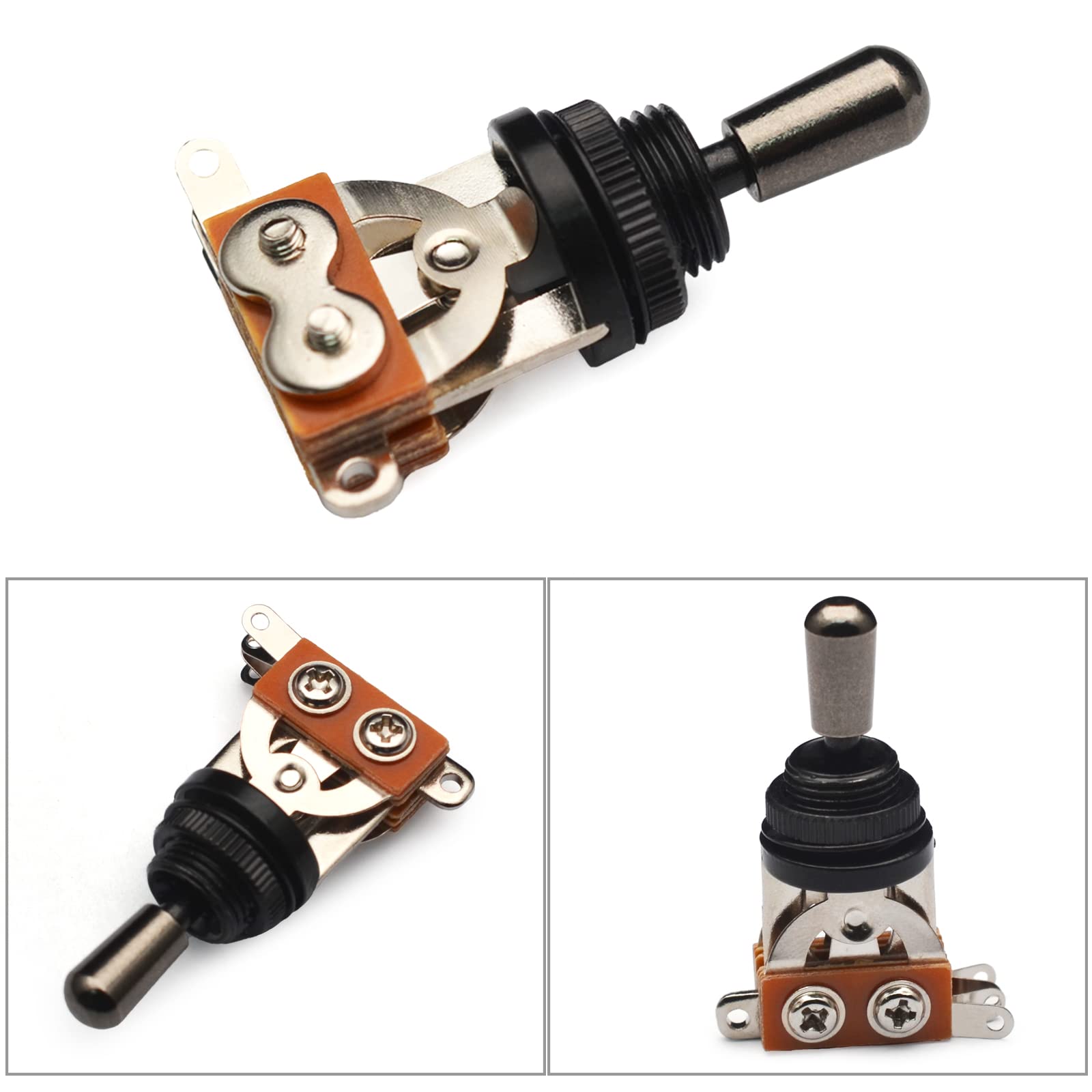 Maxcheer Metal 3 Way Guitar Pickup Switch Selector Pickup Toggle Switch Parts For Les Paul Gutiar Accessories (Black)