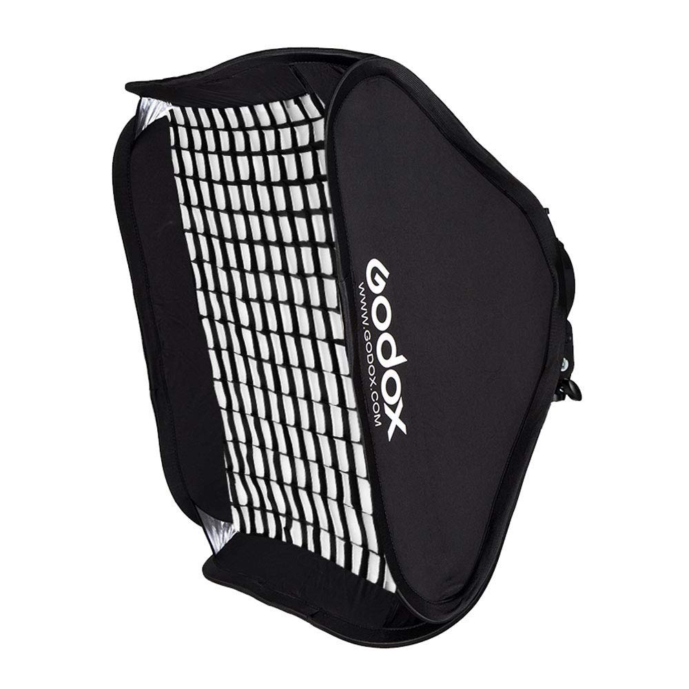 GODOX Foldable Flash Softbox Kit S2 S-Type Speedlite Bracket Bowens Mount Metal Black 24x24inch 60x60cm