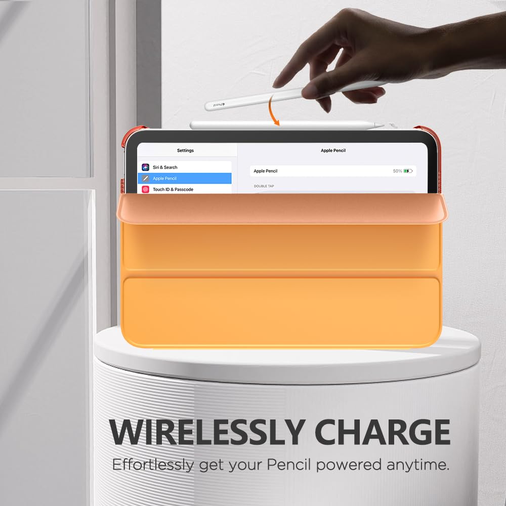 MoKo for iPad Mini 7 (A17 Pro) Case 2024,iPad Mini 6 Case 2021,8.3 inch iPad Mini 7th/6th Generation Case,Slim Lightweight Hard Back Shell Stand Cover for iPad Mini 2024 with Touch ID, Papaya