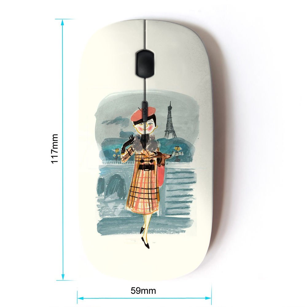 Koolmouse [ Optical 2.4G Wireless Mouse [ Paris French Girl Lady Woman Fashion Beret ]