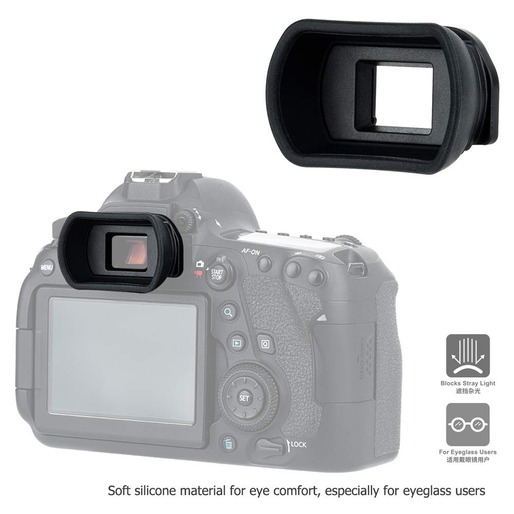 Kiwifotos Long Soft Viewfinder Eyecup Eyepiece For Canon Eos 90D 80D 70D 60D 77D 6D Mark Ii 5D Mark Ii Rebel T7 T6 T5 T100 T8I T
