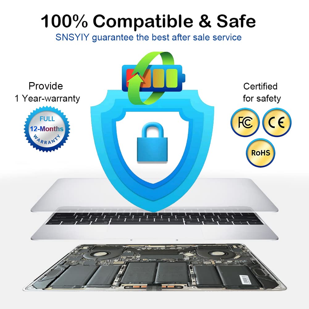 Snsyiy A1989 Replacement Battery A1964 For Macbook Pro 13 Inch A1989 (Mid 2018, 2019) & Macbook Pro 13 Inch A2251 (2020), A1964