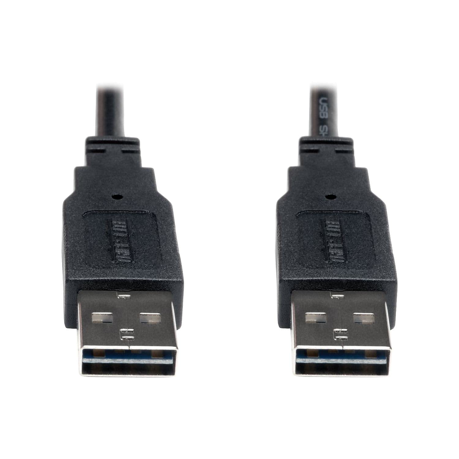 Tripp Lite Universal Reversible USB 2.0 A to A M/M Cable UR020-003, Copper, Black, 3-ft.