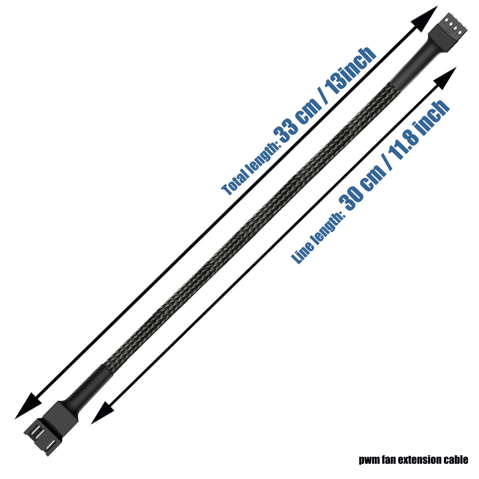 Skineat 12'' Pwm Fan Extension Cable,4 Pin Fan Extension Cable,Cable Extension Pc,Pc Fan Extension Cable, Pwm Fan Extension Cabl