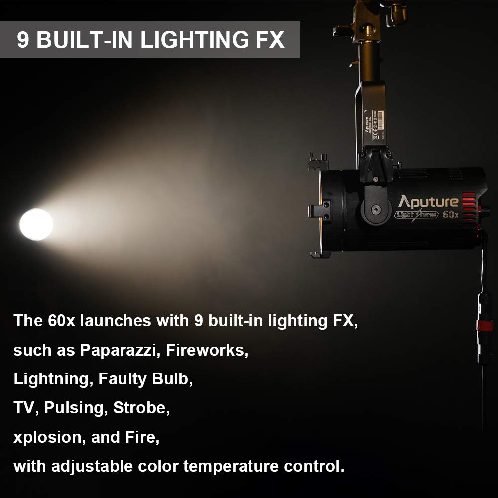Aputure Ls 60X Bi Color Led Video Light Aputure 60X,60W 2700 6500K Adjustable, Built In 9 Lighting Fx Support Sidus App Control,