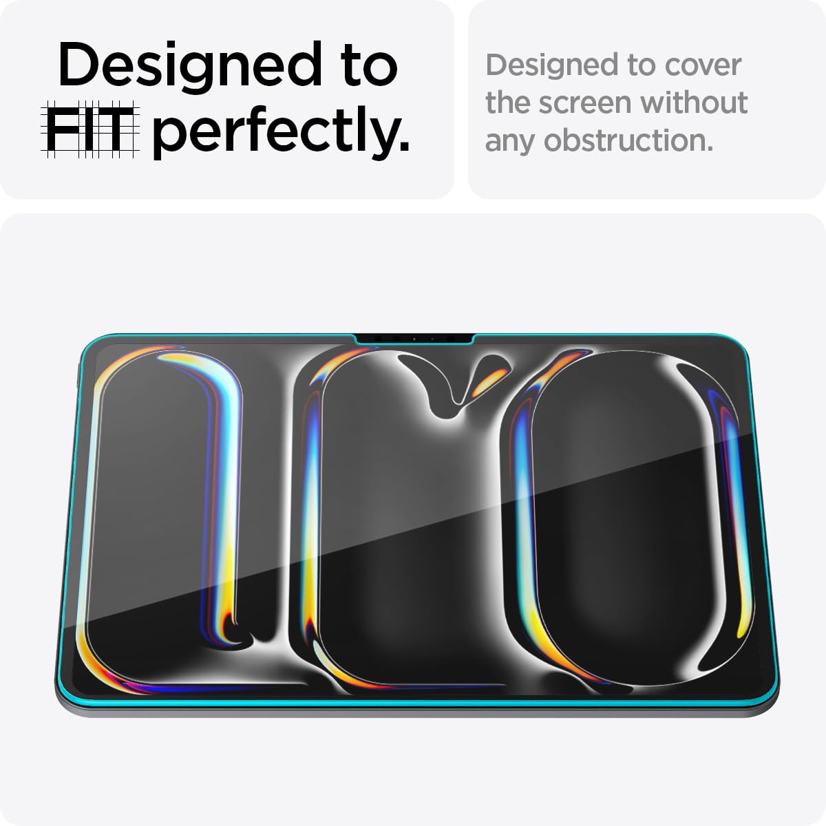 Spigen Tempered Glass Screen Protector [Glastr Ez Fit] Designed For Ipad Pro 11 Inch M4 (2024) [9H Hardness/Case Friendly]