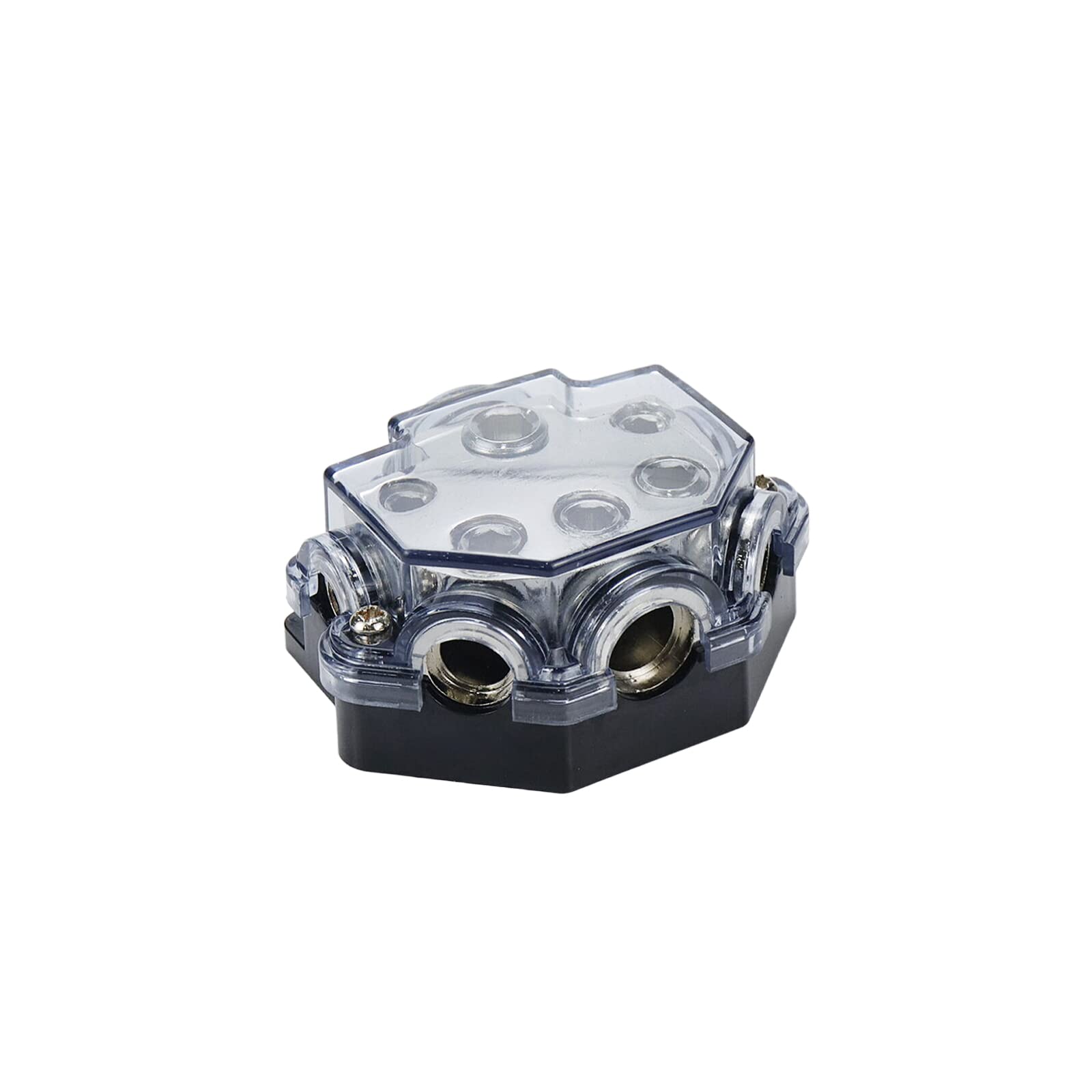 S Sydien 2Pc Power Distribution Block Car Audio 1 In 5 Ways Out Car Audio Distribution Block 0 Gauge Input 2/4/8 Gauge Out Ground Cable Splitter Distribution Block For Automotive