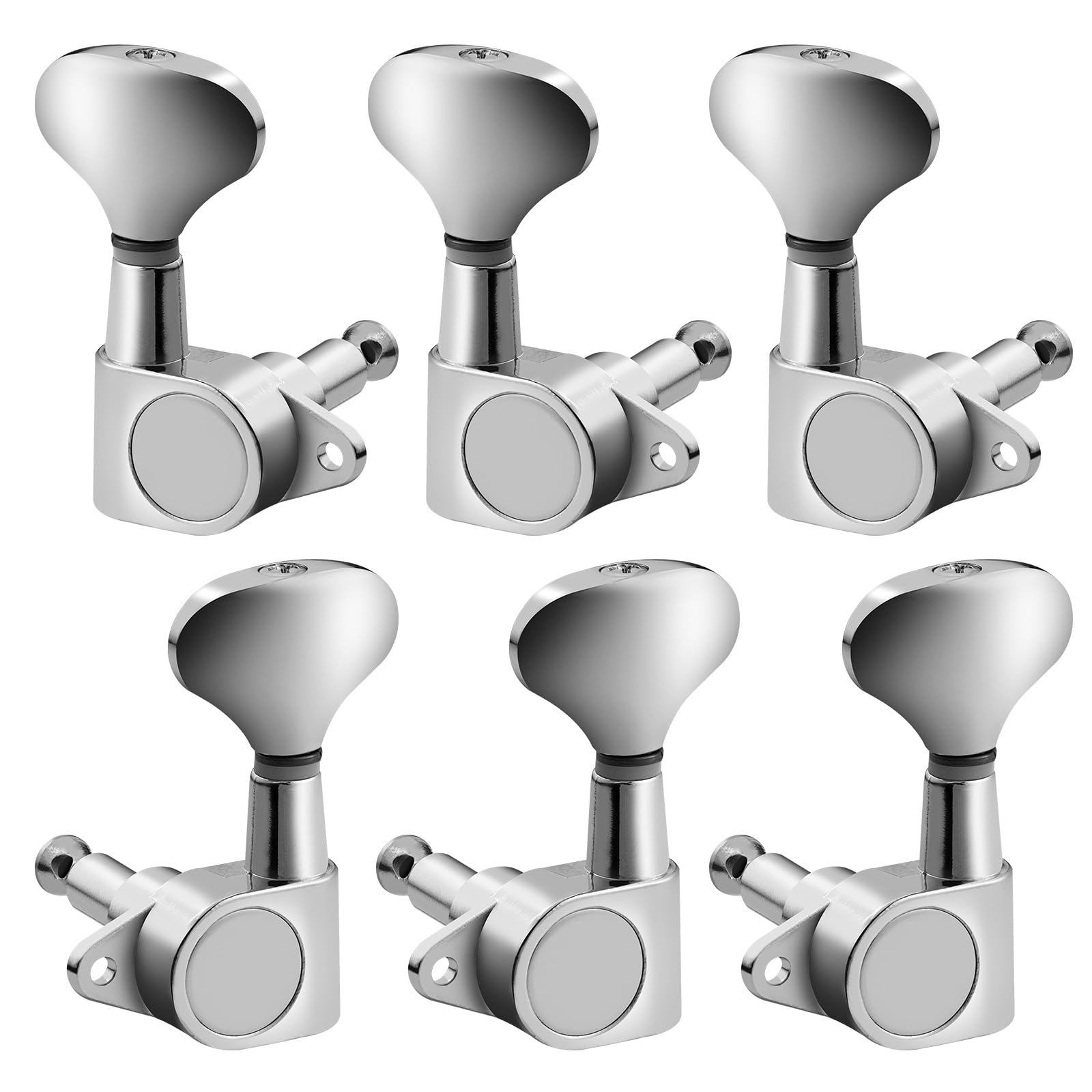 Vangoa 3L3R 6 Pieces Guitar String Tuning Pegs Tuner Machine Heads Knobs Tuning Keys For Acoustic Or Electric Guitar, Chrome, Si