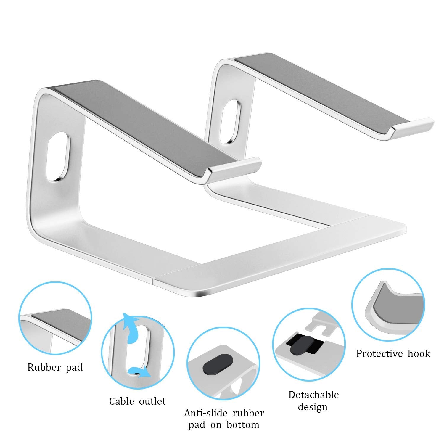 Orionstar Laptop Stand Portable Aluminum Laptop Riser Compatible With Mac Macbook Air Pro 10 To 15.6 Inch Notebook Computer, Det