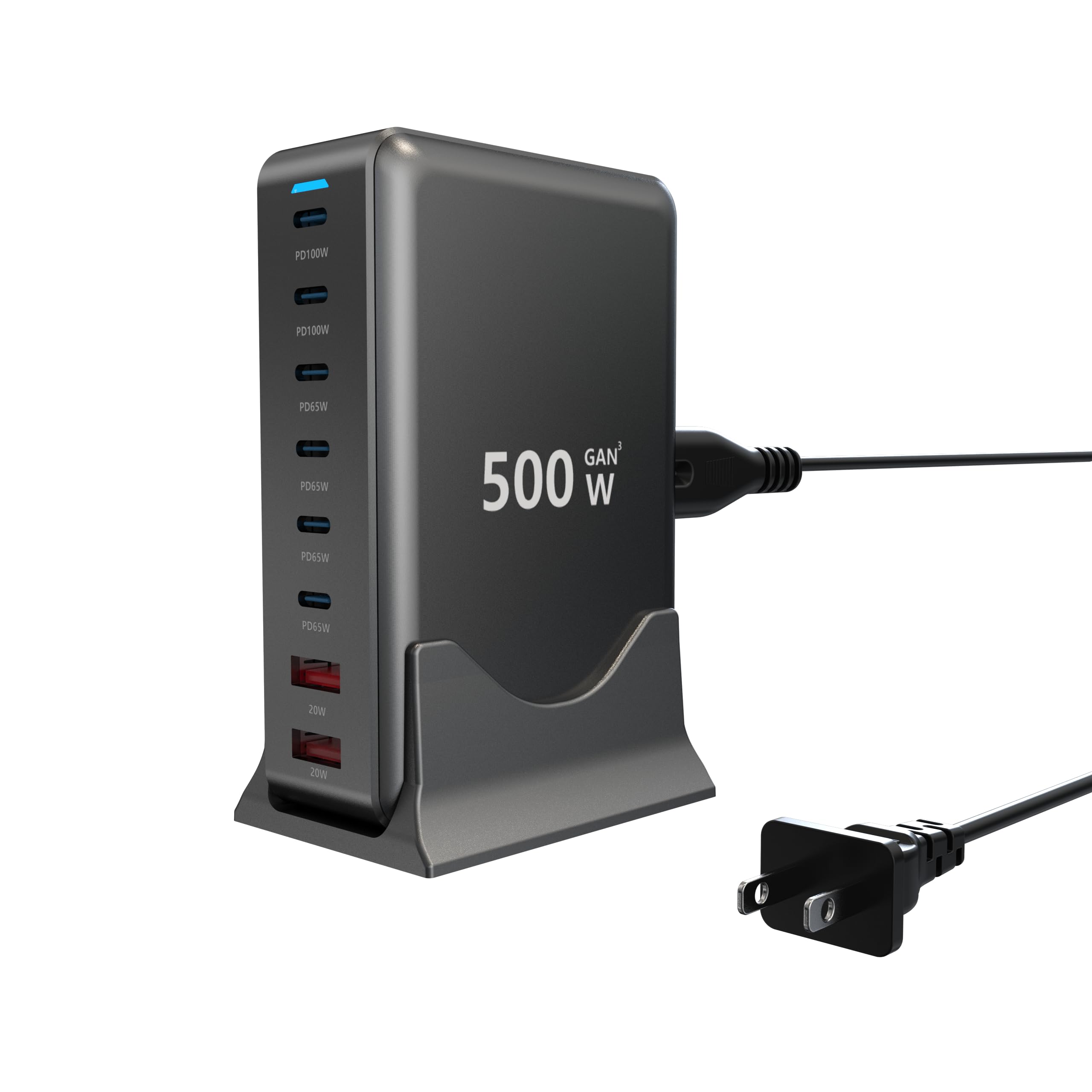 Usb C Charger 500W Fast Gan Charger Block 8 Port Charging Station Hub Brick Dual Pd Pps 100W Laptop Charger Compatible With Dell