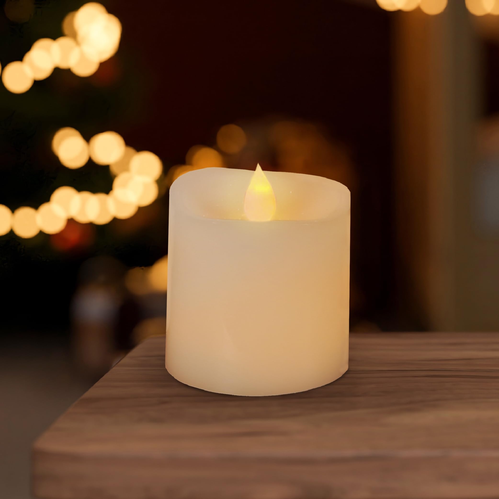 3X3 Flickering Flameless Candles Set Of 1,3 Inch Real Wax Led 600 Hours Battery Candles With Timer Remote,Control For Day Weddin