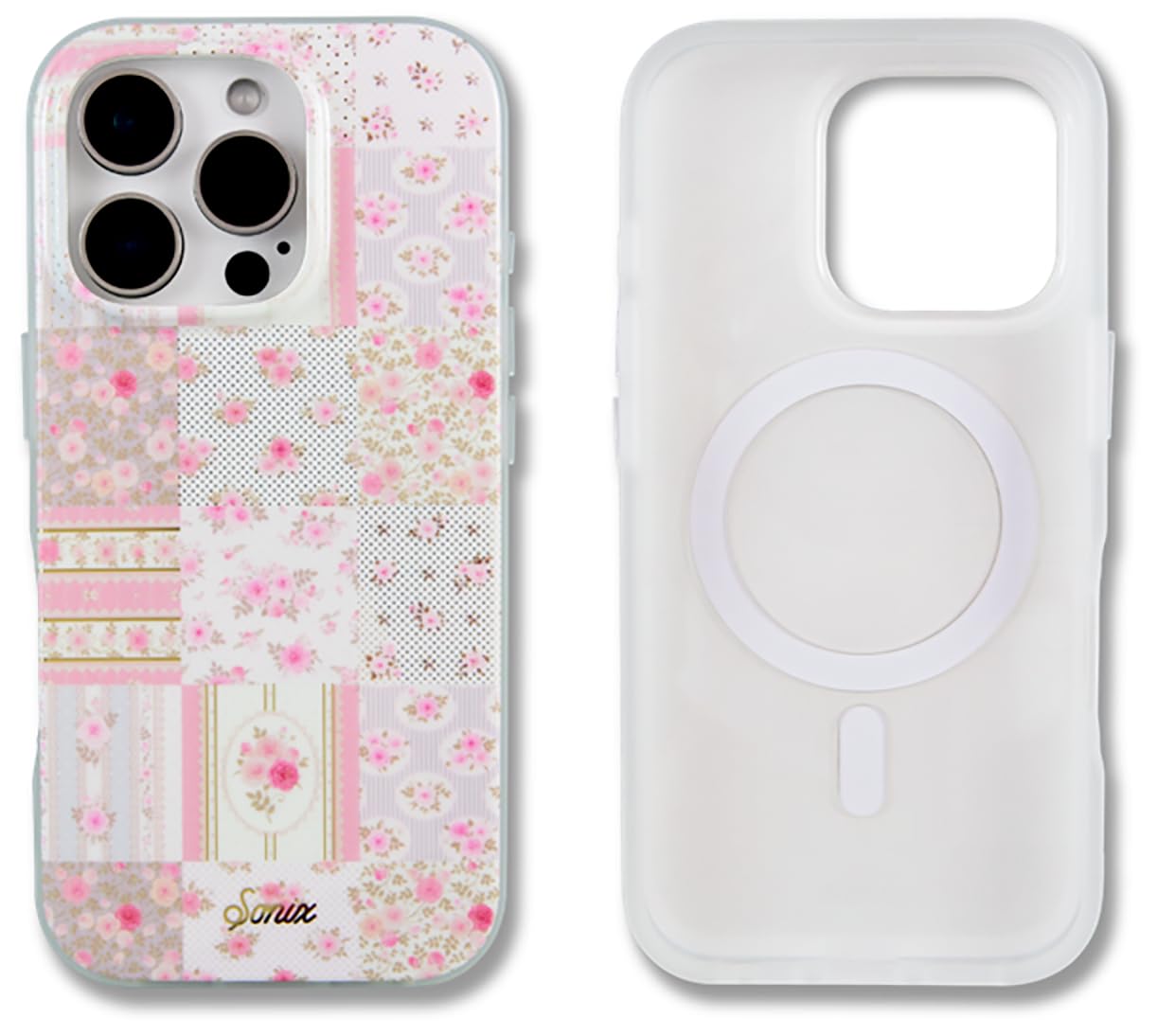 Sonix Case For Iphone 16 Pro | Compatible With Magsafe | 10Ft Drop Tested | Plaid Floral | Patchwork Cottage