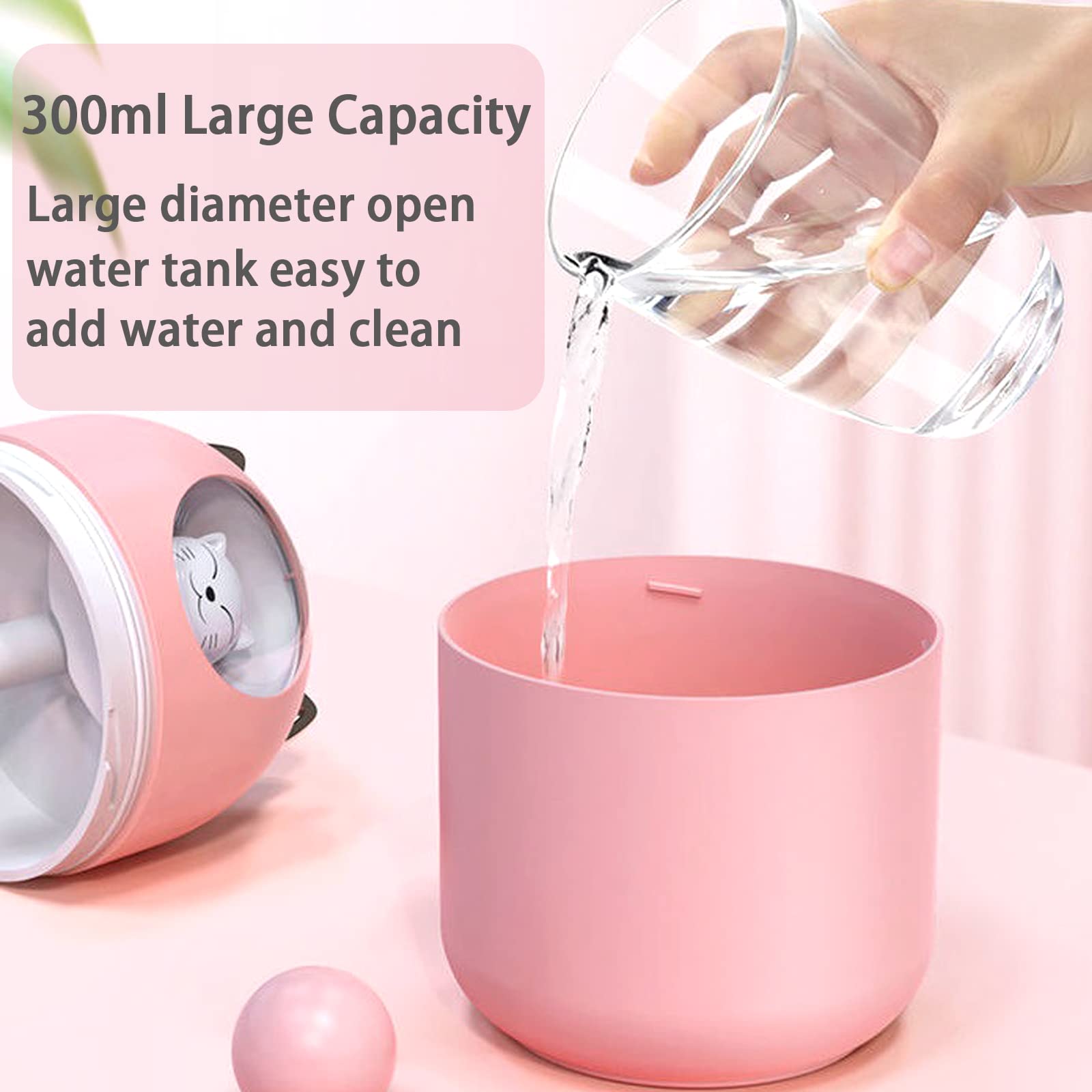 Small Humidifier Cute Portable Cool Mist Humidifier With 12 Pcs Humidifier Sticks 7 Color Night Light Usb Air Humidifier For Bed