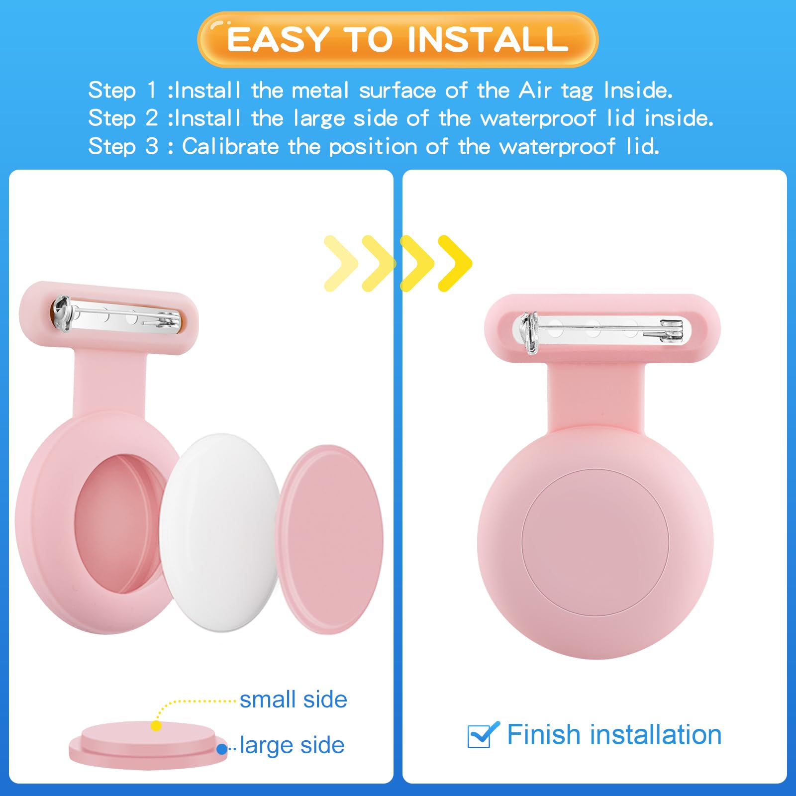 Waterproof Air Tag Holder For Kids (2 Pack), Hidden Air Tag Case With Pin, Gps Tracker Clip Compatible With Apple Airtag, Suitab