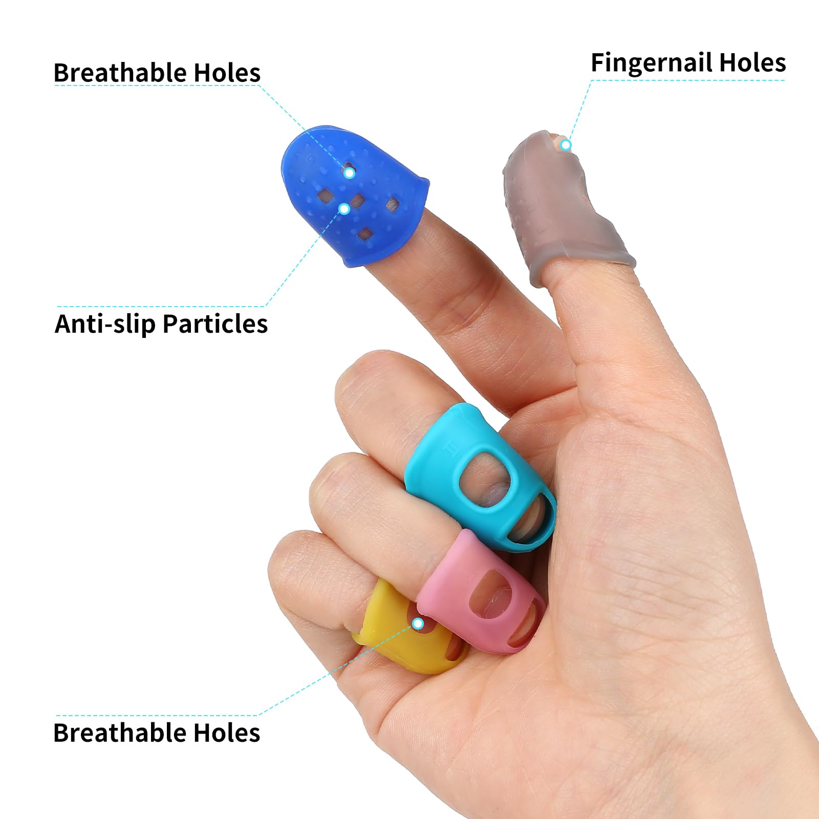 35 Pcs Guitar Finger Protector For Guitar Players Silicone Finger Protectors Guitar Finger Cover 5 Sizes Anti Slip Fingertip Pro