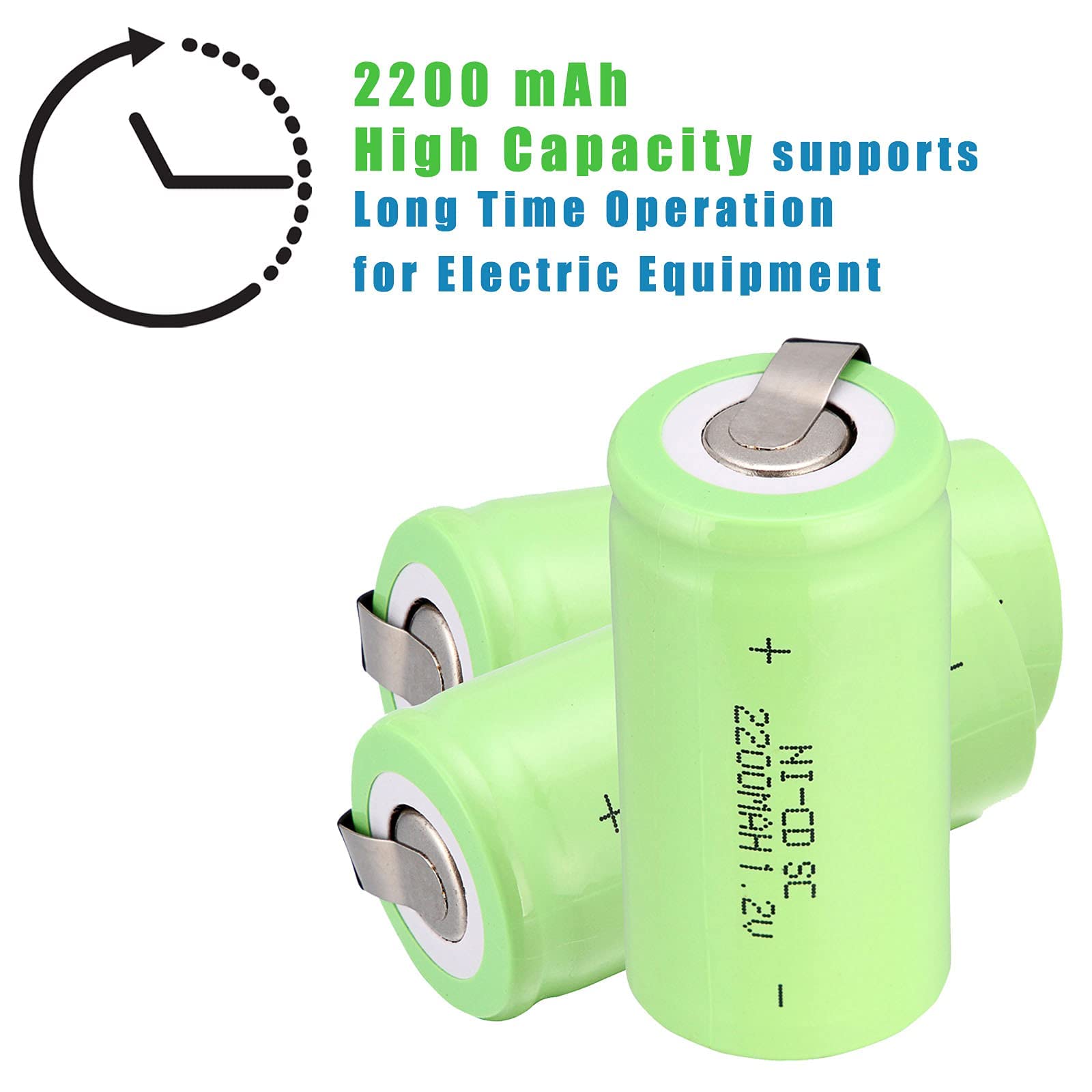 Odstore Ni Cd Rechargeable Battery Sub C Sc Batteries (Green*20)