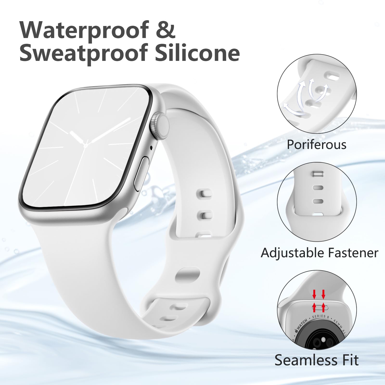 Imivio Sport Band Compatible With Iwatch Bands For Women 38Mm 40Mm 41Mm 42Mm 44Mm 45Mm 49Mm For Women Men, Soft Silicone Waterpr