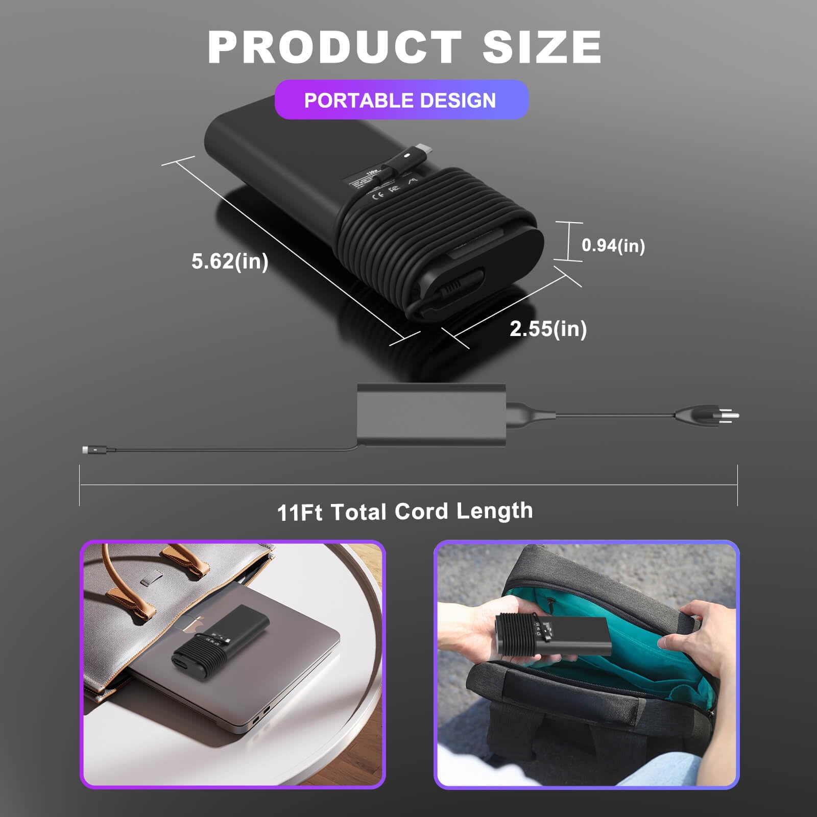 130W Ac Adapter For Dell Laptop Charger Usb C   Dell Computer Charger For Xps 15 17 9500 9570 9575 9730 9530 Precision 5550 5560