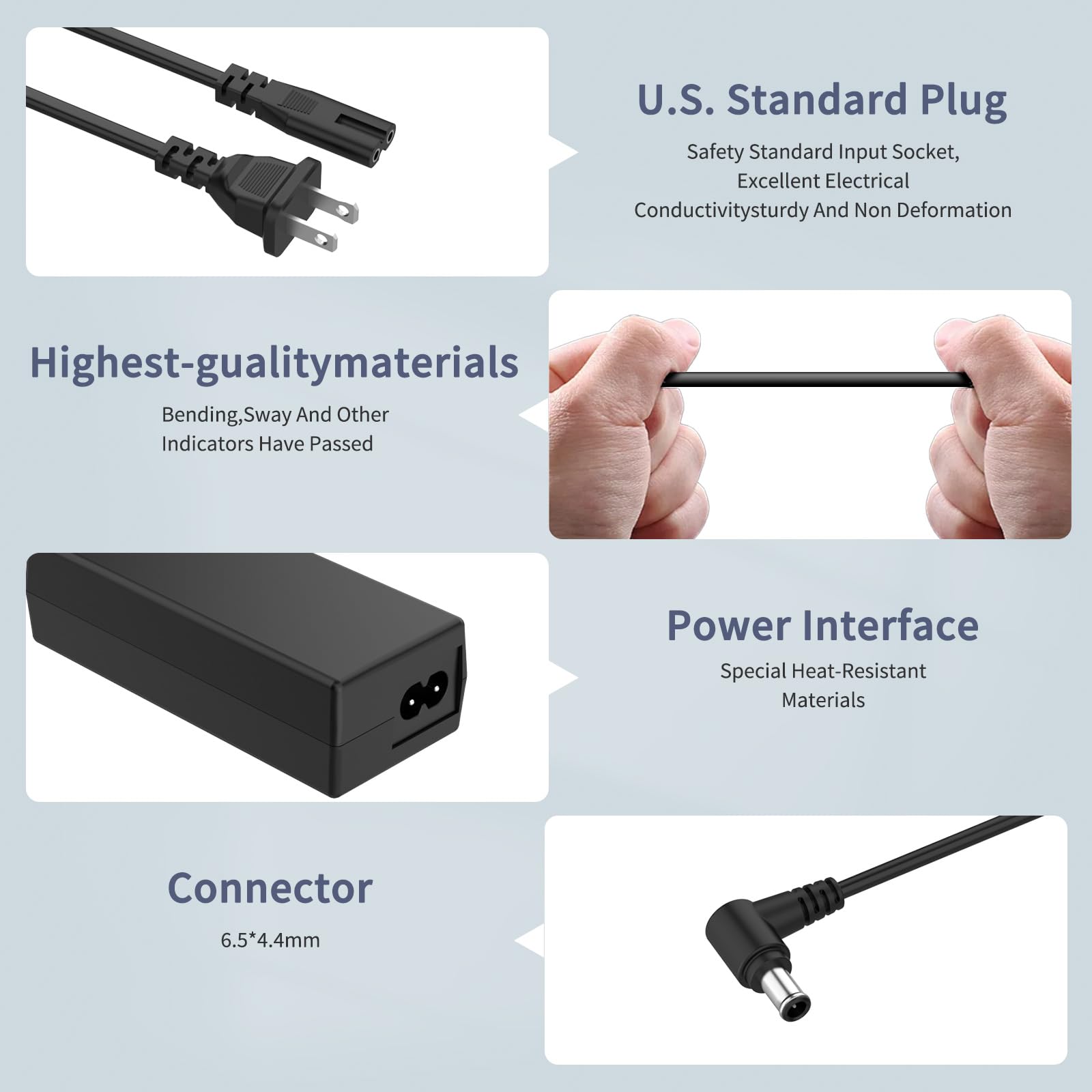 HFLRZZ 14V Power Cord for Samsung Monitors - Compatible with 15"-32" Models, Black, Model SK90195334