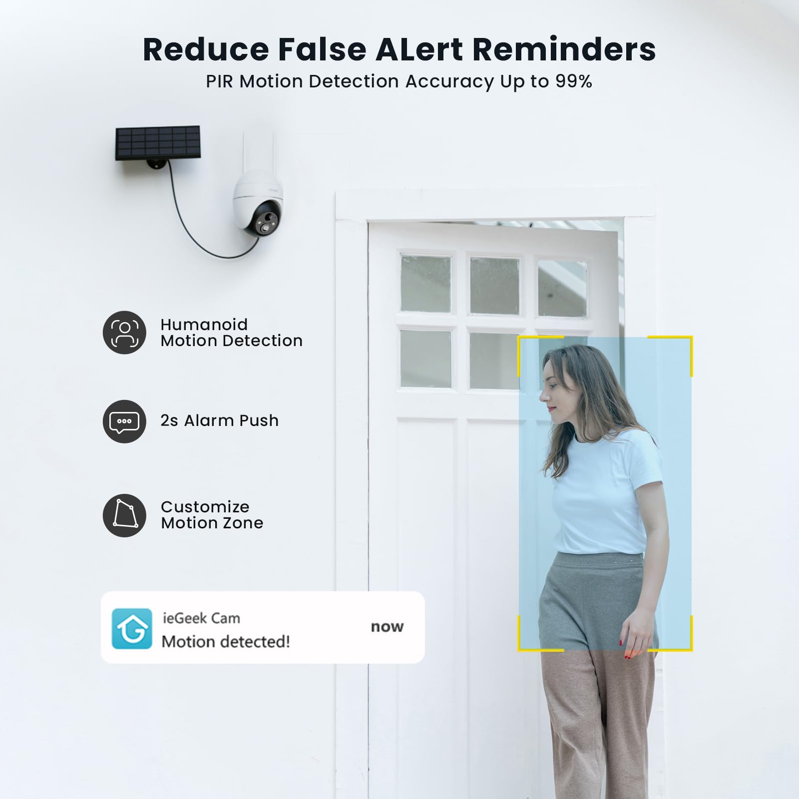 Iegeek 5Mp Security Cameras Wireless Outside, Solar Camera Outdoor Wireless Wifi 360� Ptz Battery Powered With Spotlight & Siren/Motion Detection/Color Night Vision/2 Way Audio/Ip65, Works With Alexa
