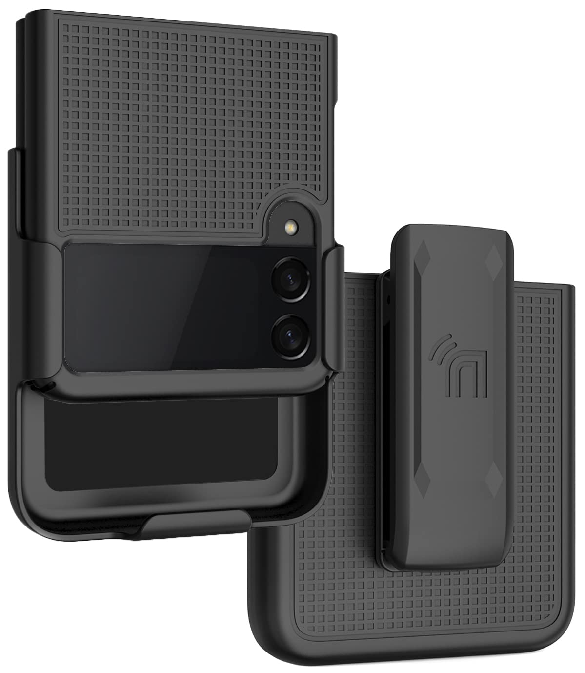 Case With Clip For Galaxy Z Flip 3 5G, Nakedcellphone Slim Hard Shell Cover And Belt Hip Holster Holder For Samsung Z Flip3 Phon