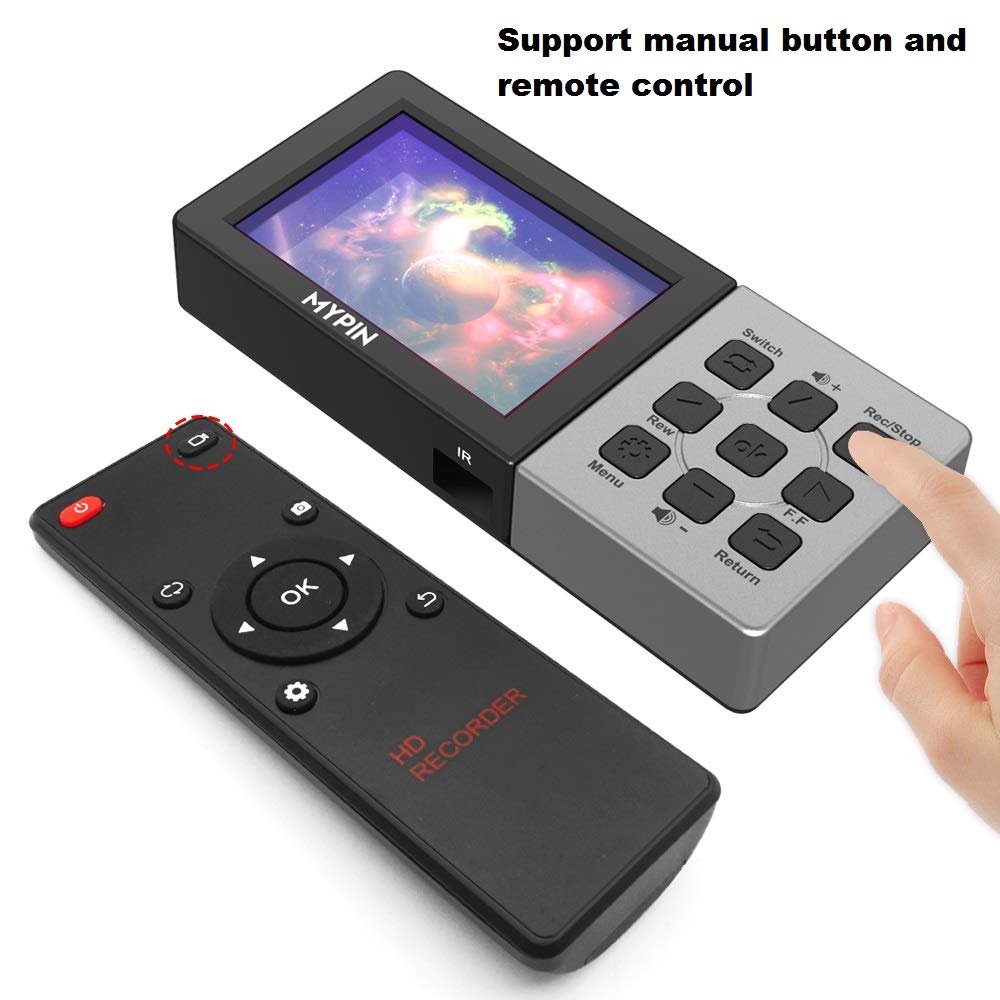 1080P@60Fps Capture Card With 3.5 Inch Lcd And Remote Control, Hdmi Video Recorder For Ps4, Xbox One,Livetv,Dvr, Support Playbac