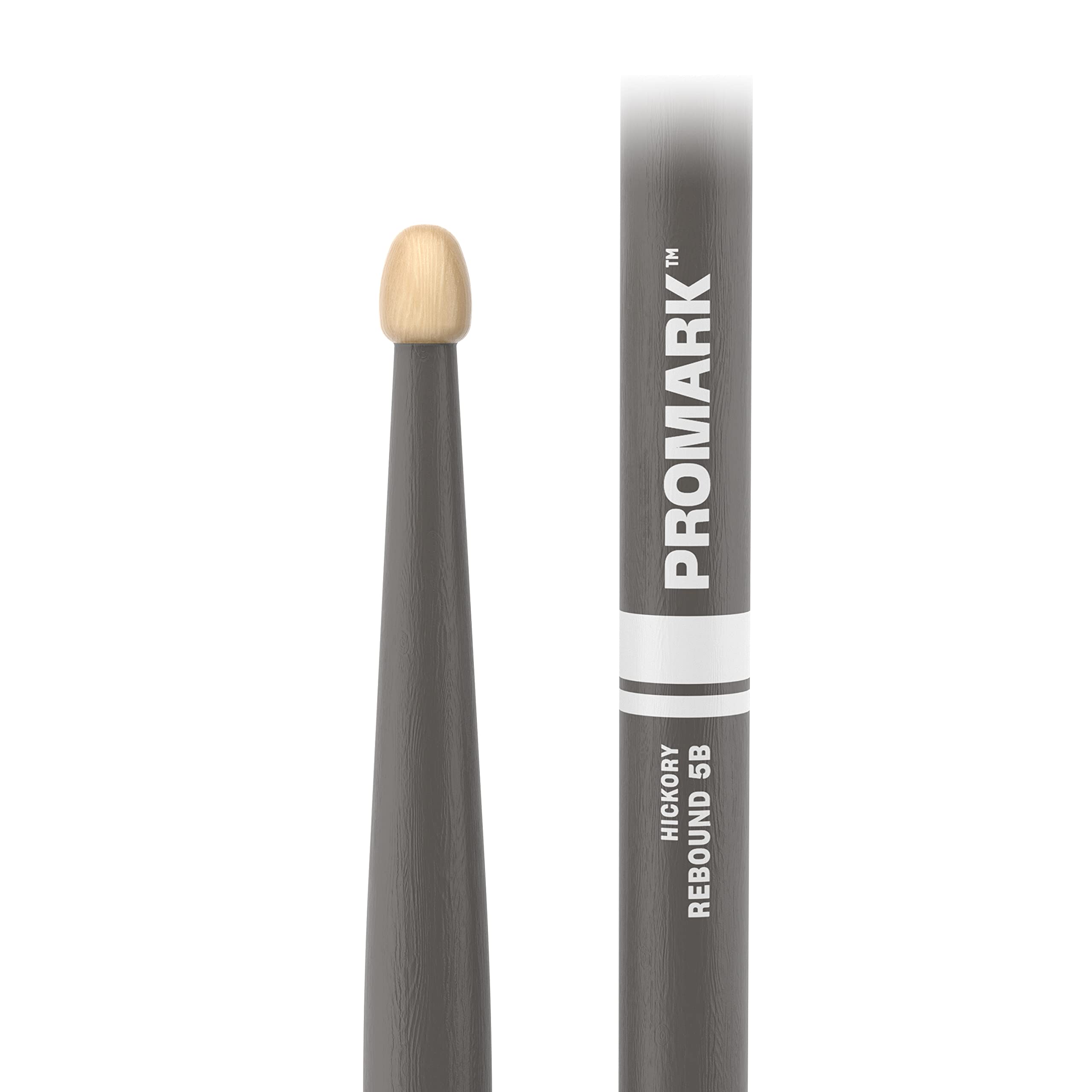 Promark American Hickory Rebound 5B Drumsticks, Acorn Tip, Gray   Single Pair