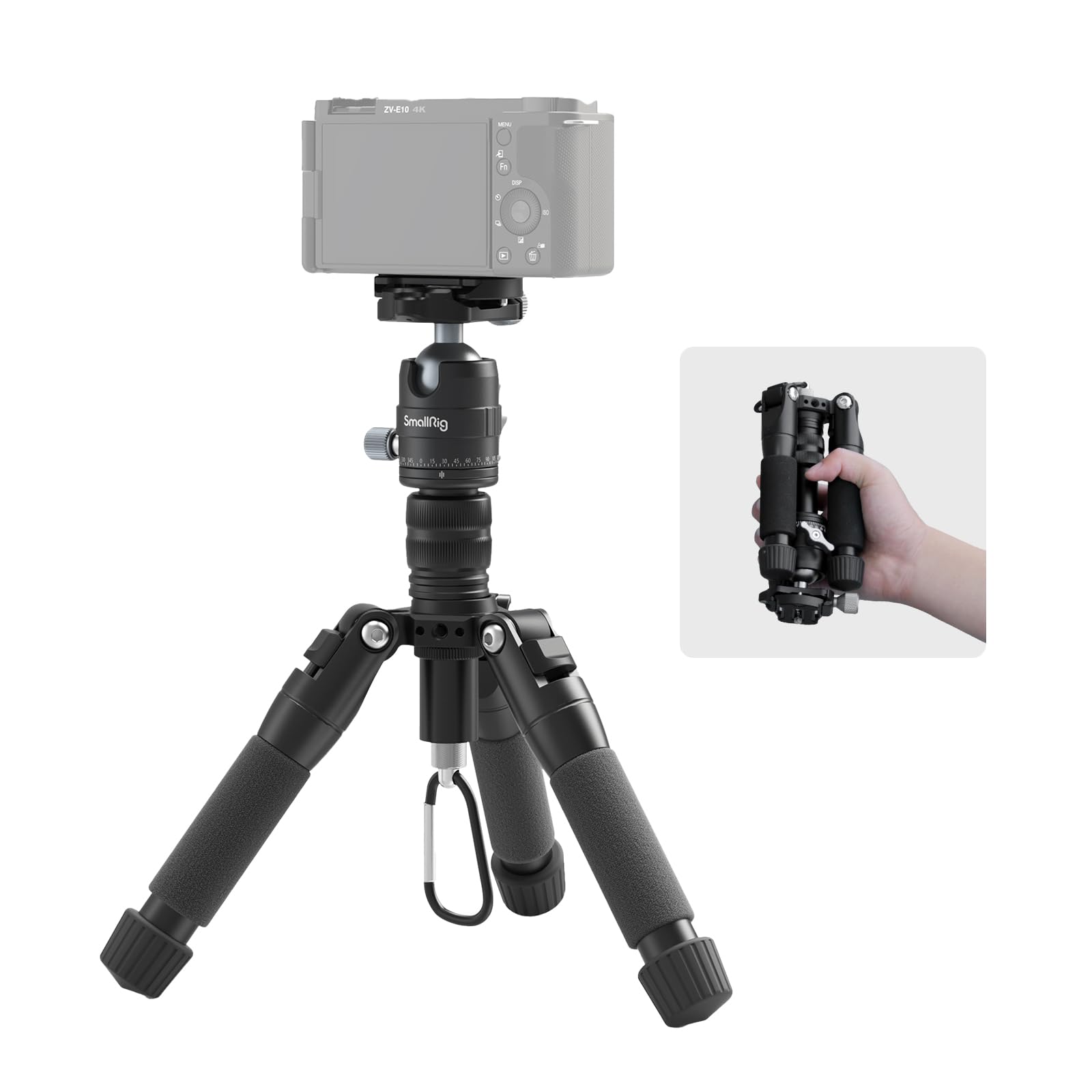 SmallRig VT-20 Aluminum Mini Tripod, 20 Desktop Tripod with 360 Ball Head, Compact Desktop Tripod for DSLR Camera Video Camcorde