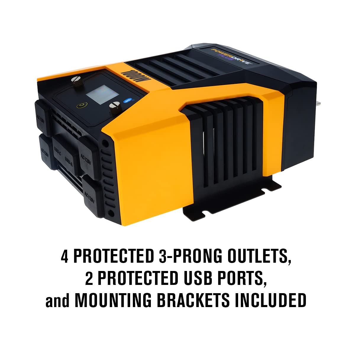 Powerdrive Plus Pwd1000P 1000 Watt Wireless Power Inverter With Bluetooth(R) Technology And Remote Control