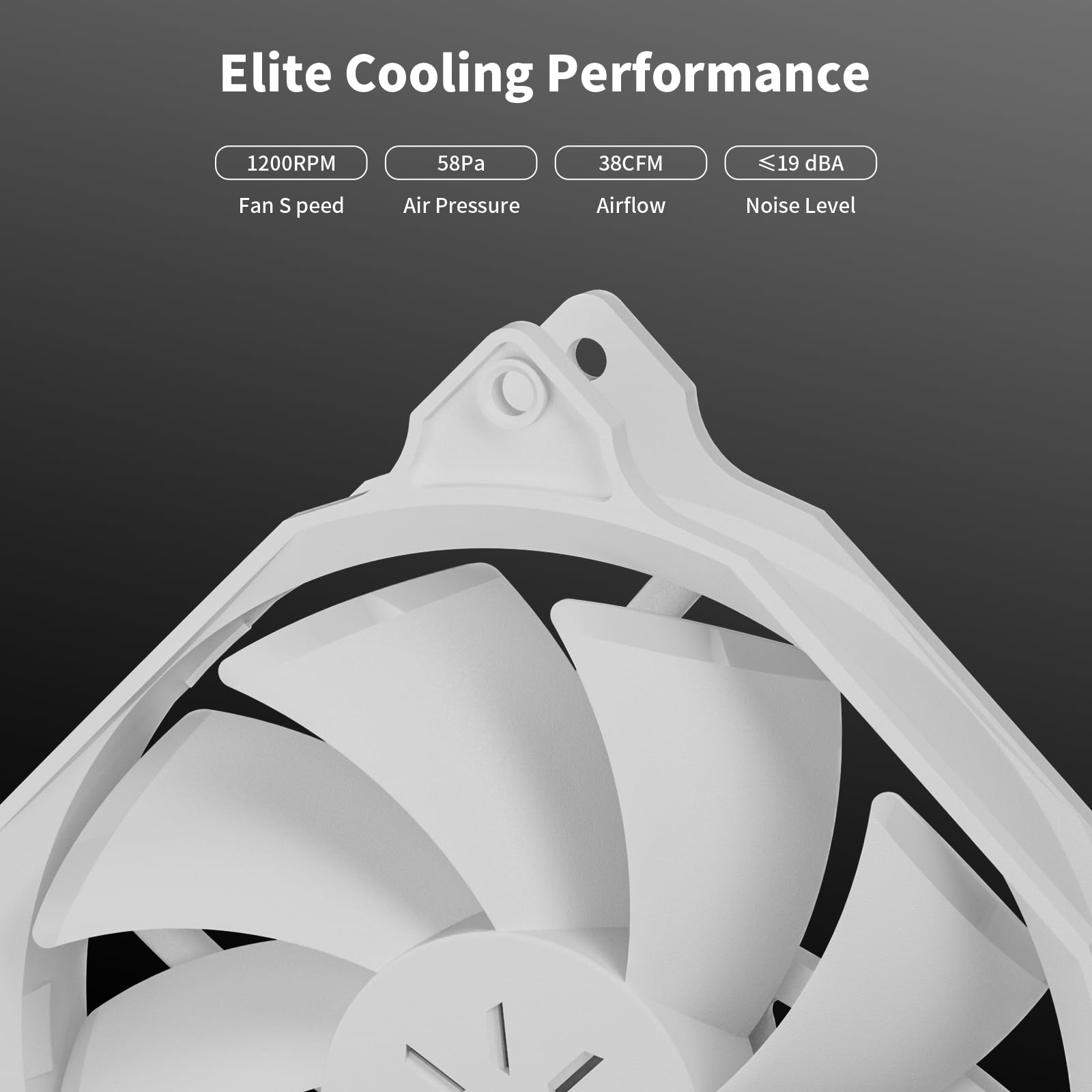 Uphere 120Mm White Case Fan Long Life For Pc Computer Case Cooling 3 Pack(12Wt3 3)